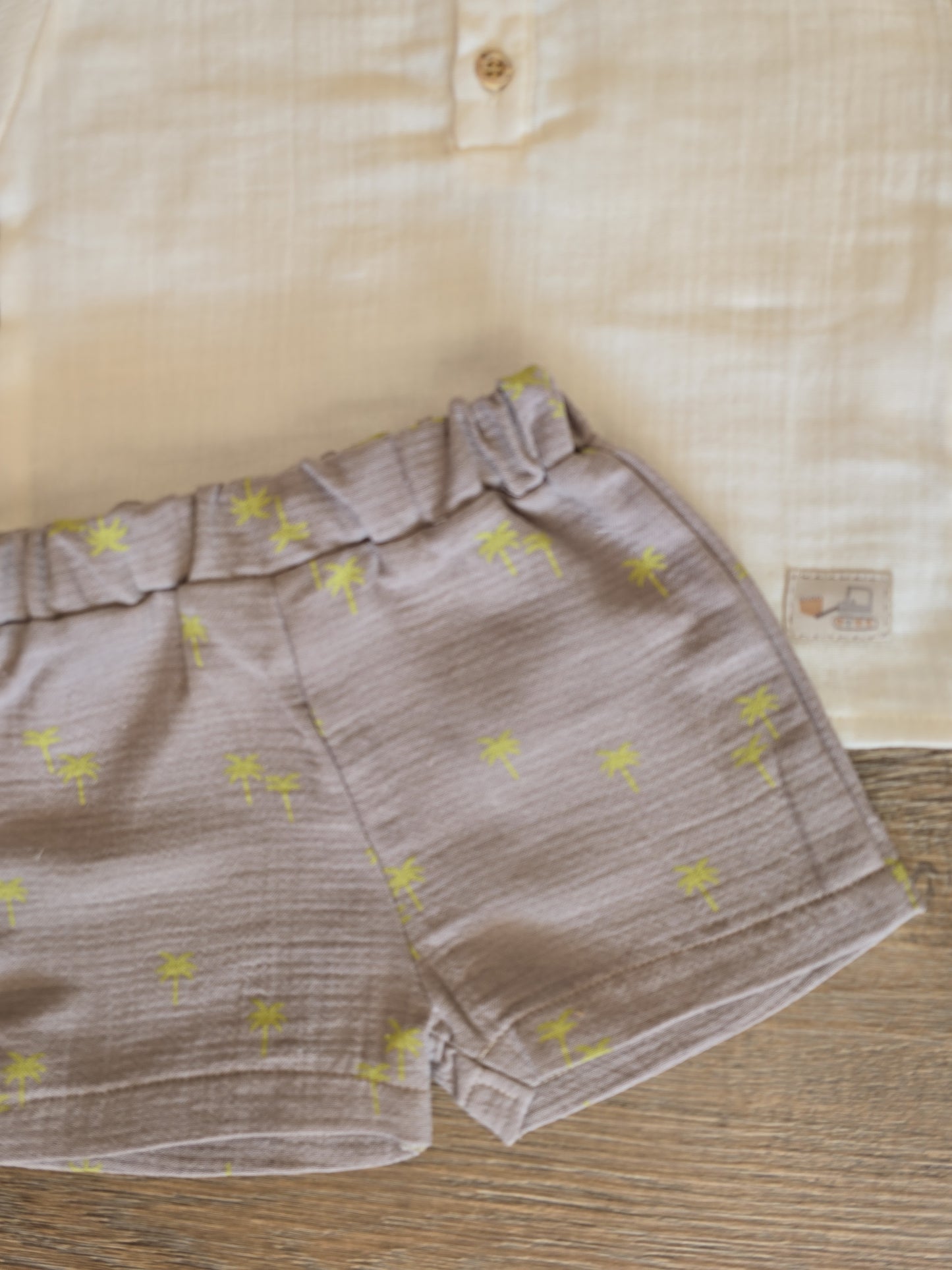 Ensemble bébé été gaze de coton et short coton taille de 6 à 18 mois ref 7008 ALL FOR KIDS
