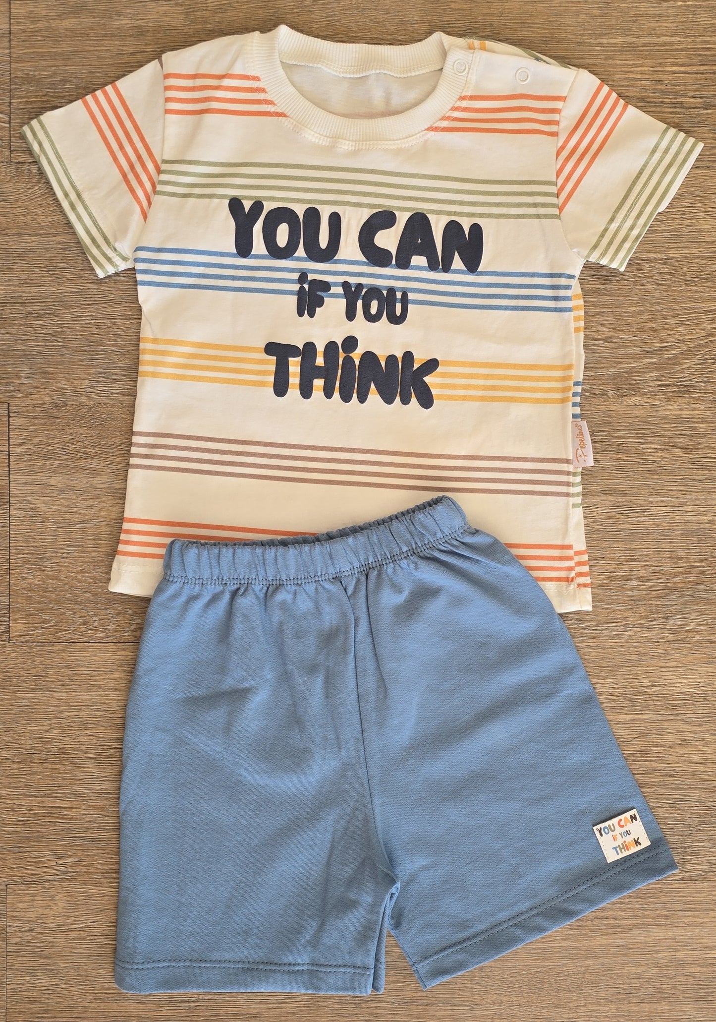 Ensemble bébé garçon tee-shirt et short taille de 6 à 24 mois 100% coton ref 5830 ALL FOR KIDS
