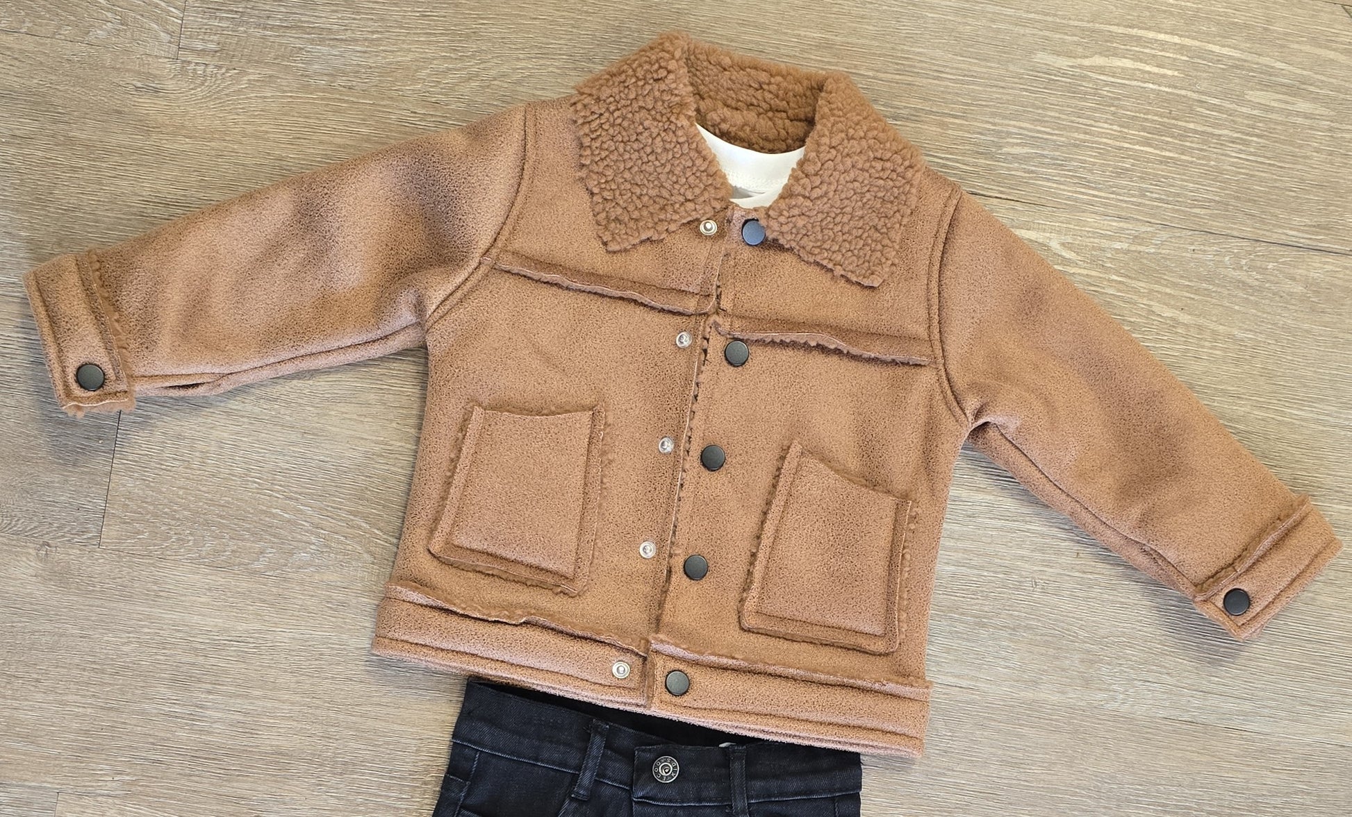 Ensemble garçon hiver 3 pièces veste sherpa, jeans et  tee-shirt taille de 2 à 5 ans ref 3708 ALL FOR KIDS