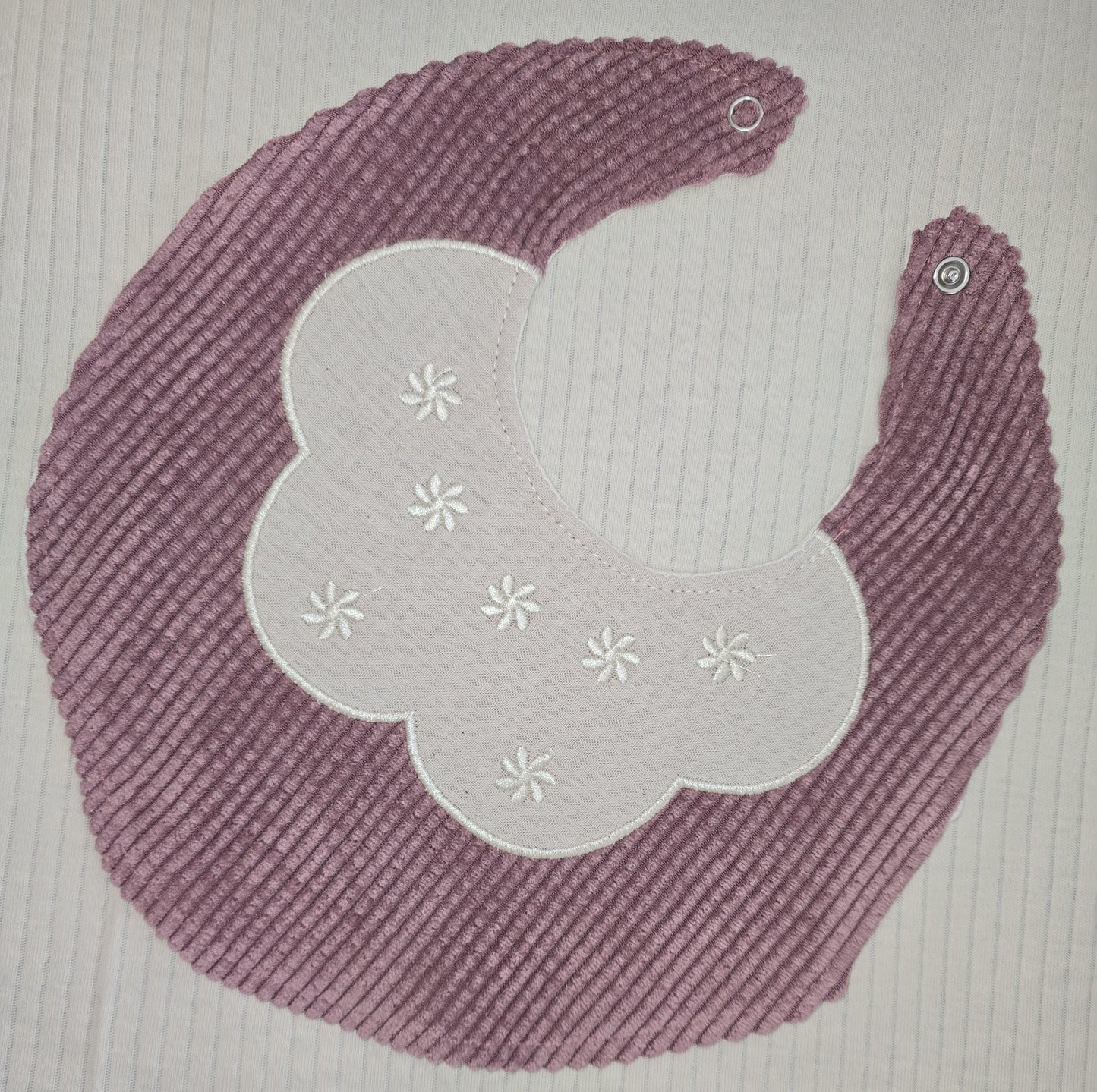 Bavoir bébé, lot de 2 en coton côtelé vieux rose et bleu ref 039 ALL FOR KIDS