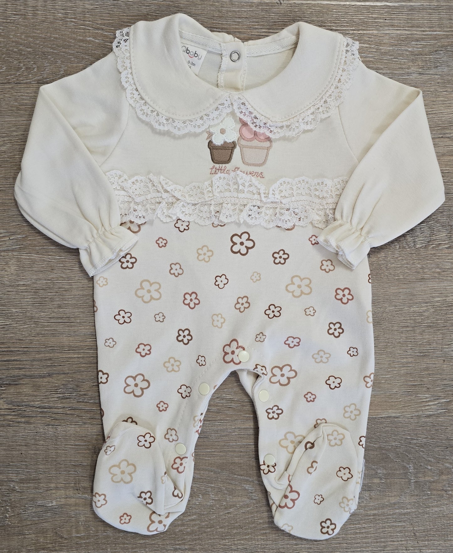 Pyjama bébé fille rose motif fleur taille de 3 à 9 mois 100% coton ref 1153 ALL FOR KIDS