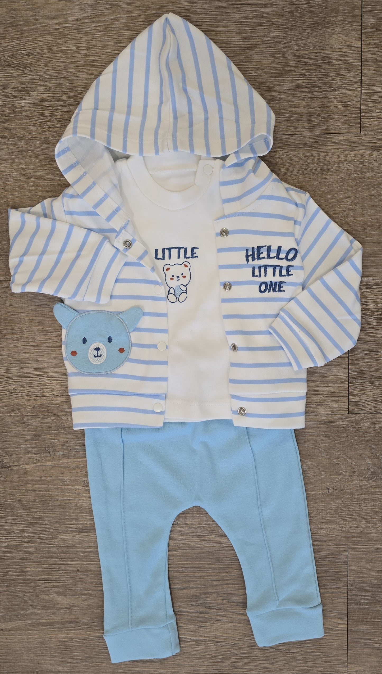 Ensemble bébé garçon "Hello Little One" taille de 3 à 9 mois 100% coton ref 112