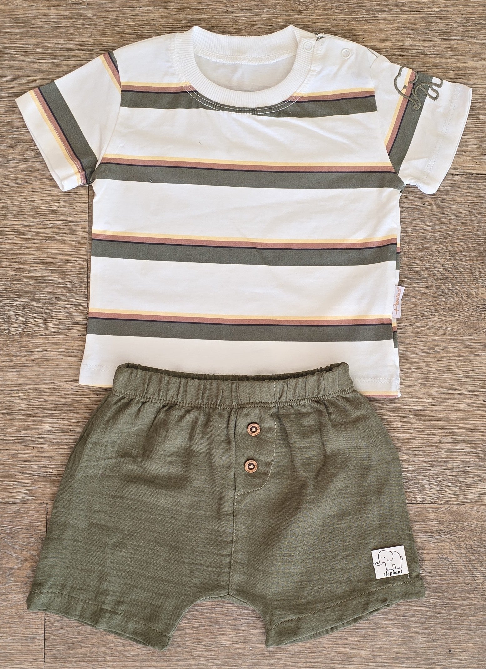 Ensemble bébé garçon tee-shirt et short taille de 6 de 24 mois 100% coton ref 5825 ALL FOR KIDS