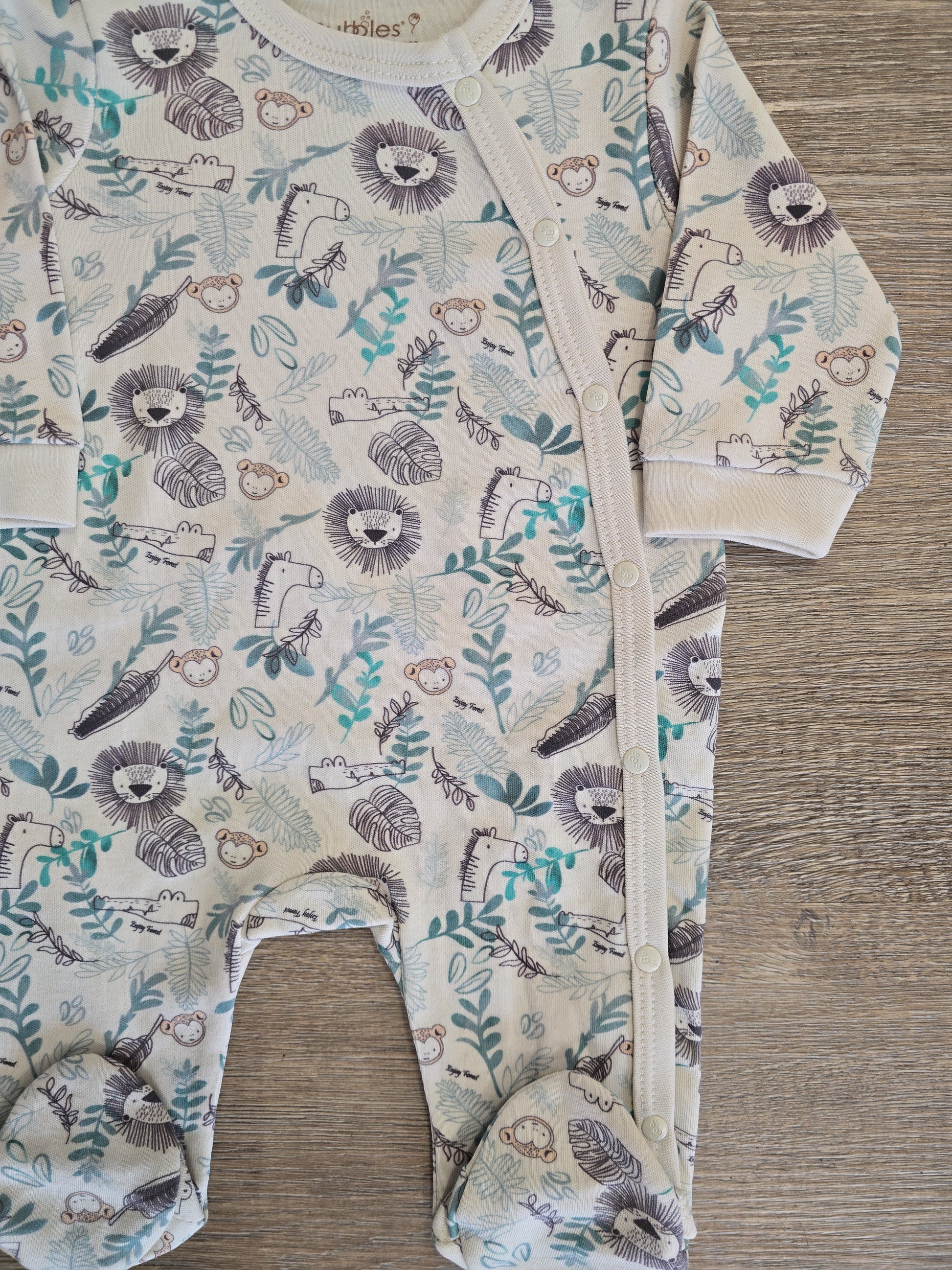 Pyjama bébé jungle avec bonnet taille de 0 à 6 mois 100% coton ref 3119 ALL FOR KIDS