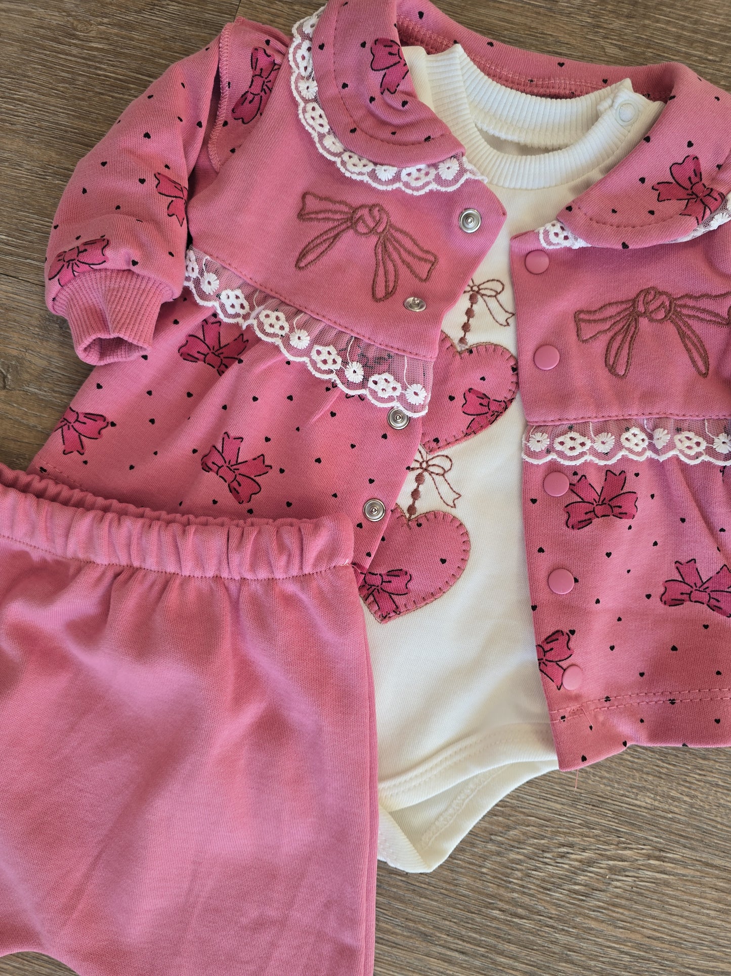 Ensemble bébé fille 100% coton taille de 0 à 9 mois ref 1369 ALL FOR KIDS