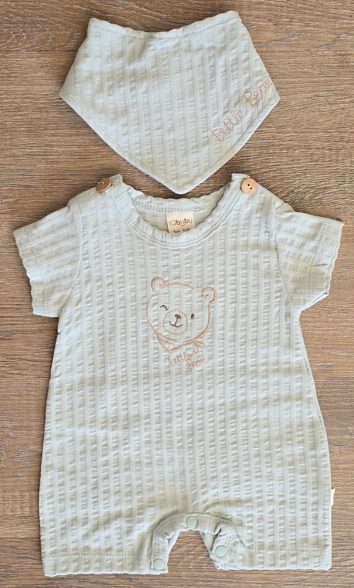 Ensemble bébé barboteuse et bandana coton taille de 0 à 9 mois ref 1207 ALL FOR KIDS