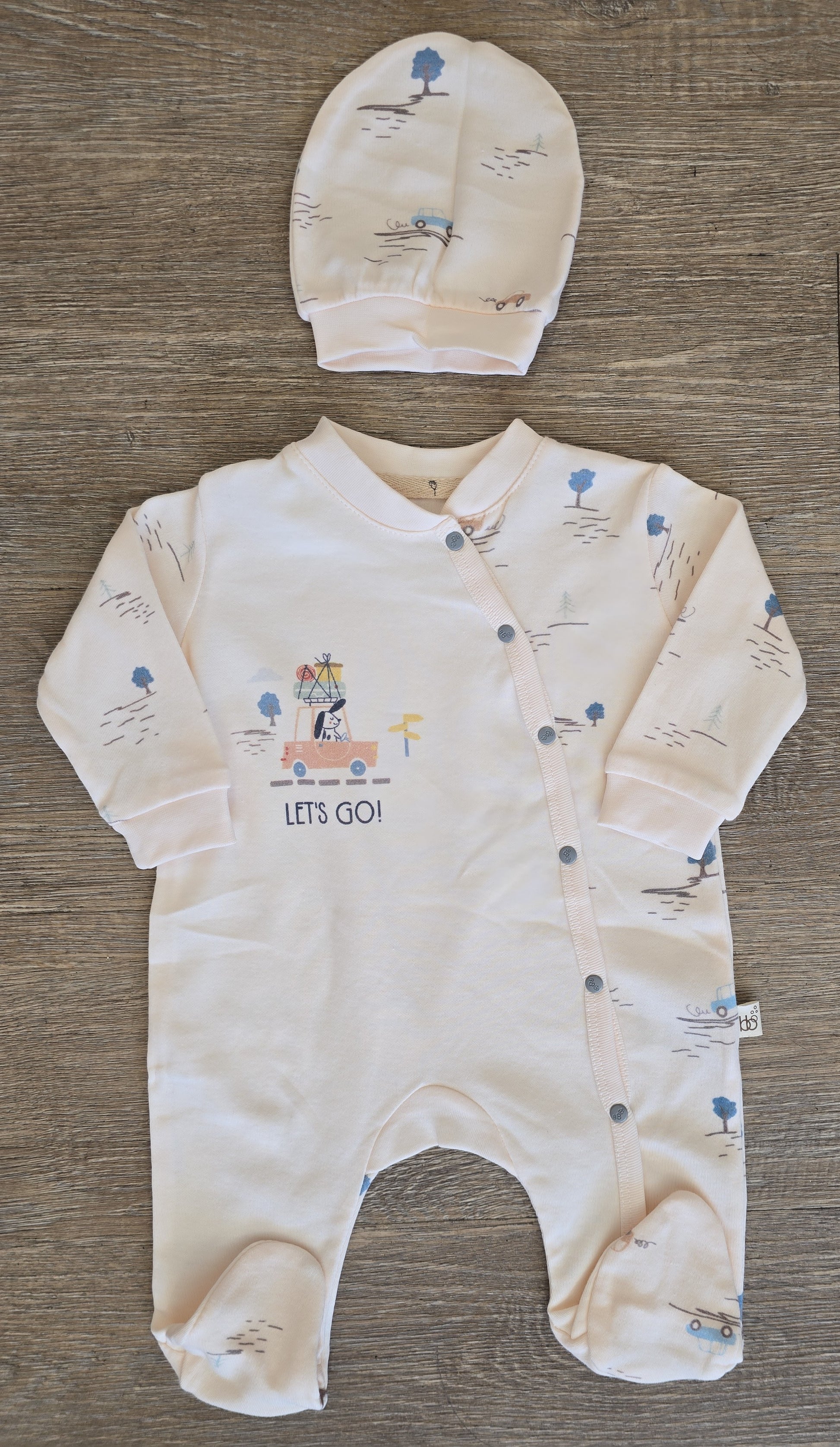 Pyjama bébé garçon avec bonnet coton taille de 0 à 6 mois ref 11 ALL FOR KIDS