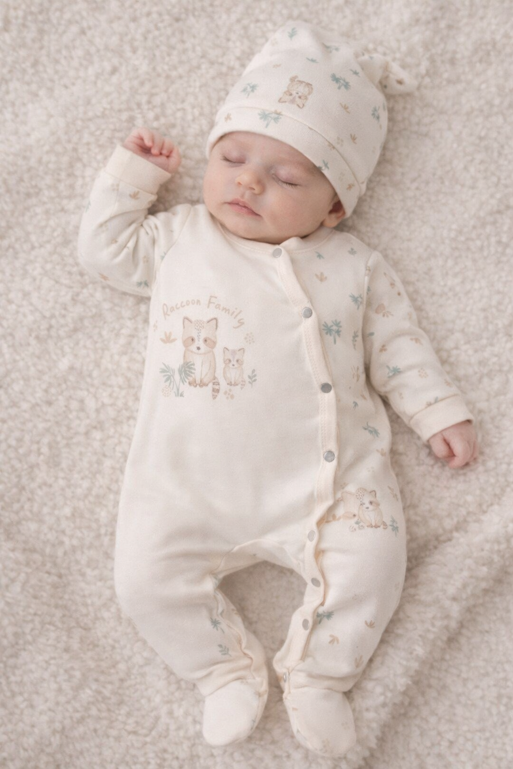 Pyjama bébé fille avec bonnet en coton taille de 0 à 6 mois ref 9      4546 ALL FOR KIDS