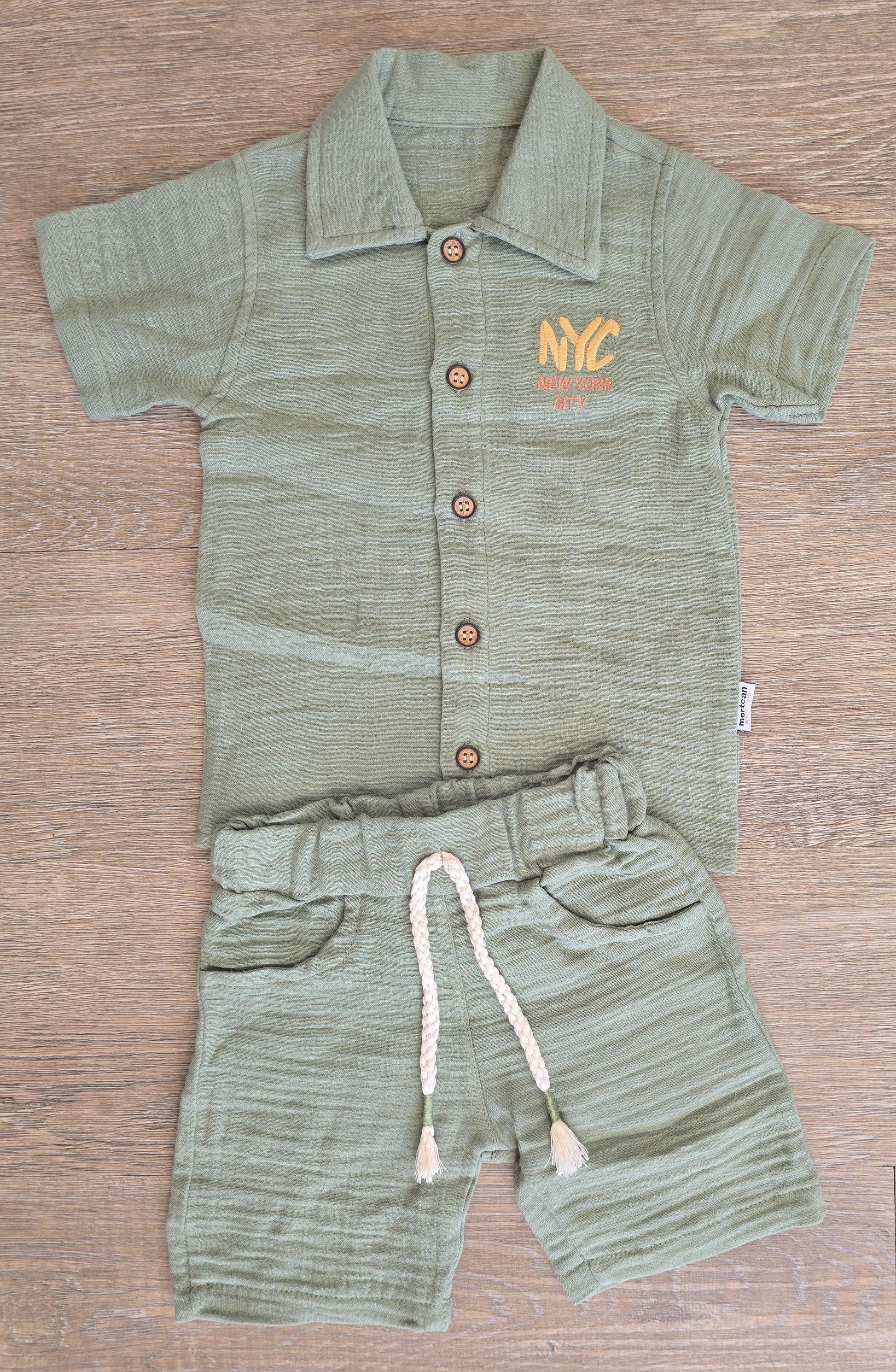 Ensemble bébé garçon chemise short taille de 9 à 24 mois 100% coton ref 1427 ALL FOR KIDS