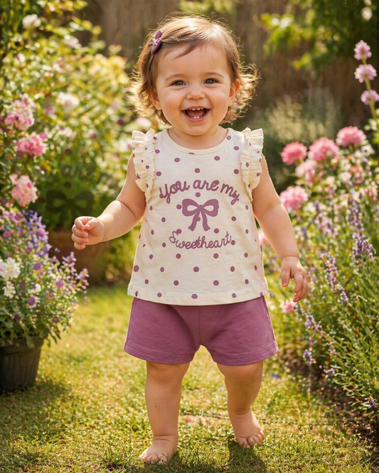 Ensemble bébé fille coton sweetheart taille de 6 à 18 mois ref 34 ALL FOR KIDS