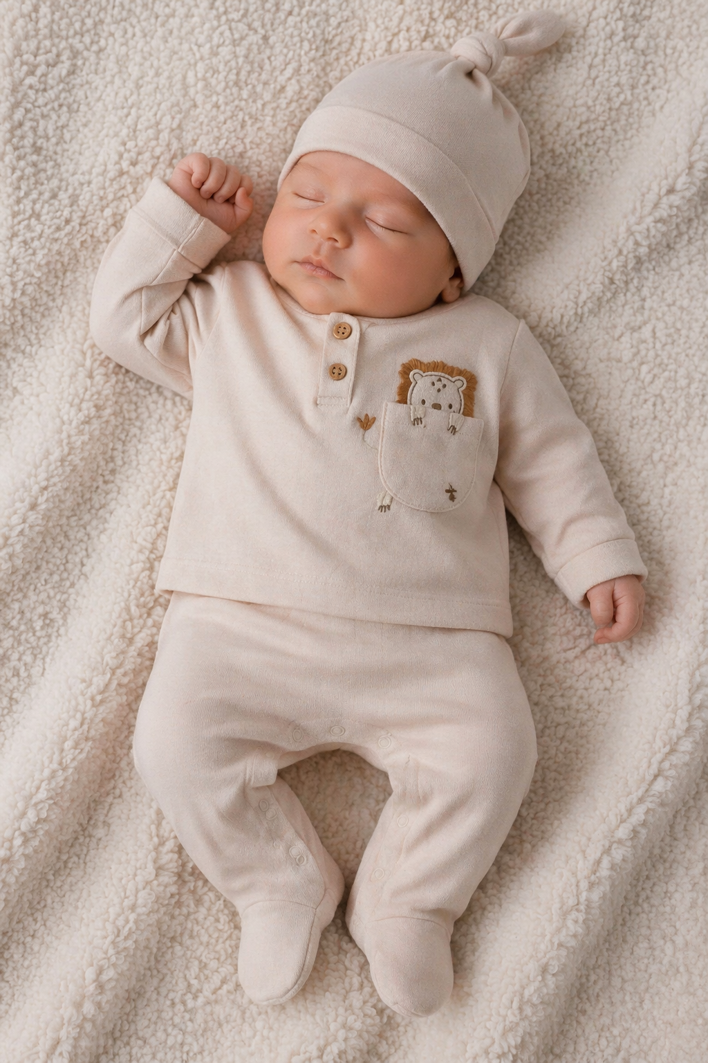 Pyjamas bébé garçon avec bonnet coton taille de 0 à 9 mois ref 10   4203 ALL FOR KIDS