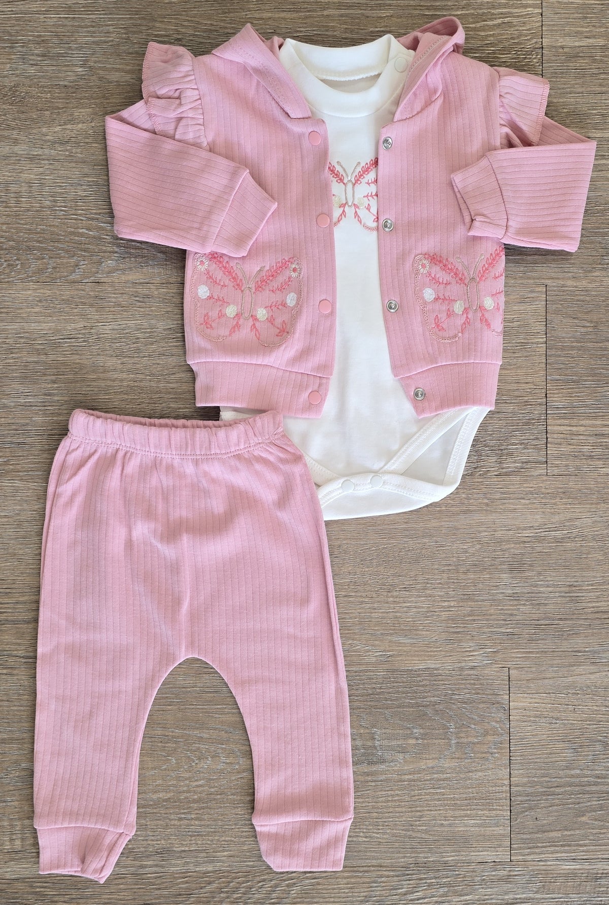Ensemble bébé fille 3 pièces gilet body pantalon taille 3-9 mois ALL FOR KIDS