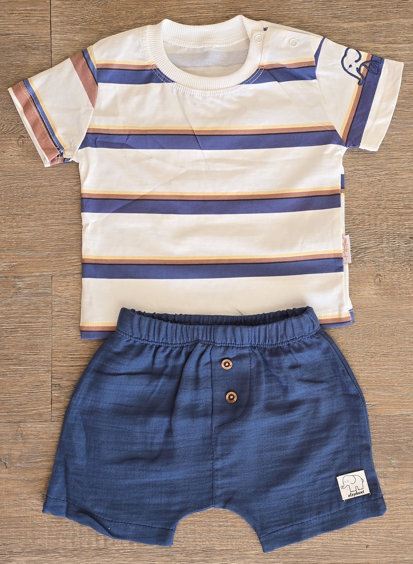 Ensemble bébé garçon tee-shirt et short taille de 6 de 24 mois 100% coton ref 5825 ALL FOR KIDS