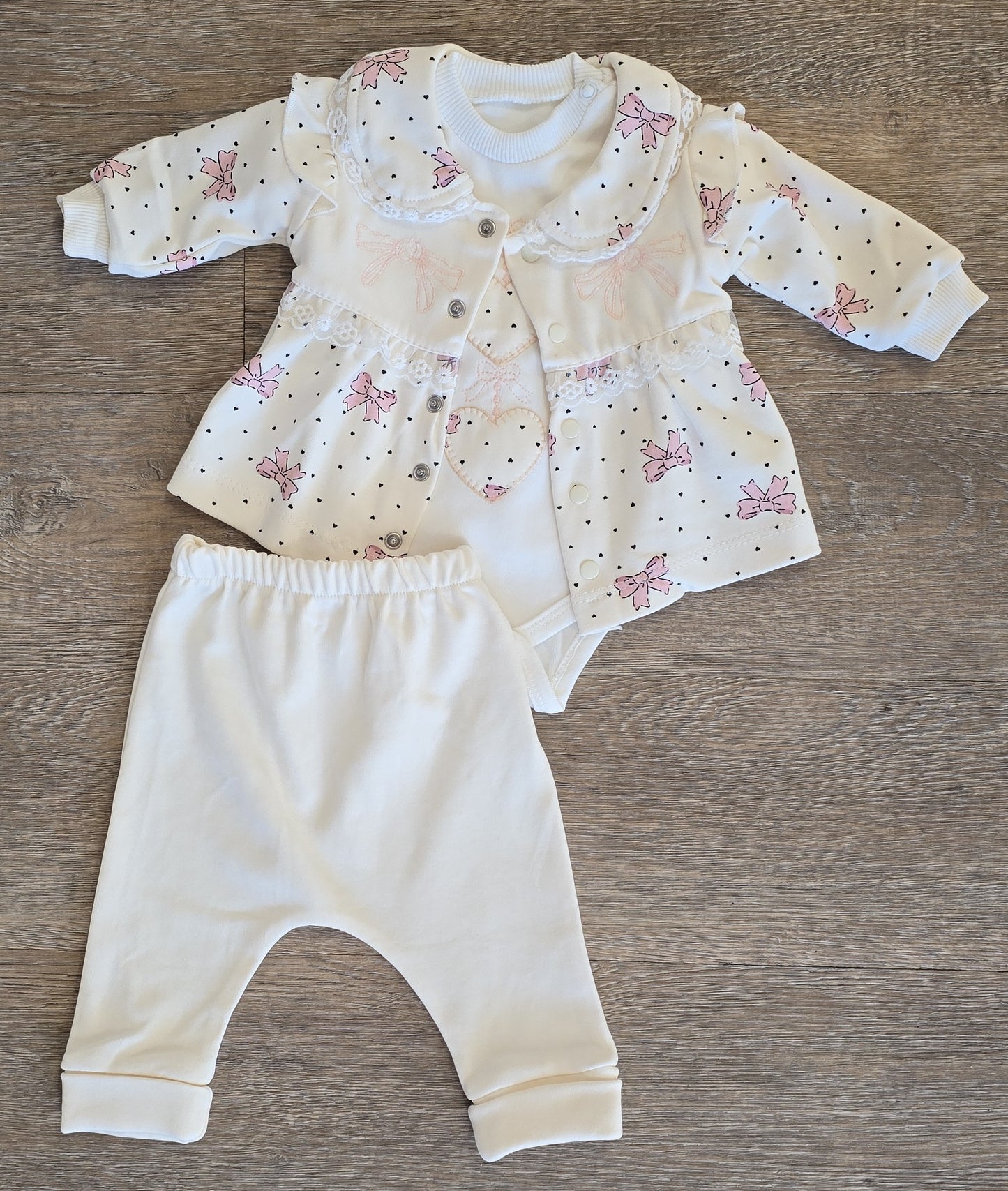Ensemble bébé fille 100% coton taille de 0 à 9 mois ref 1369 ALL FOR KIDS