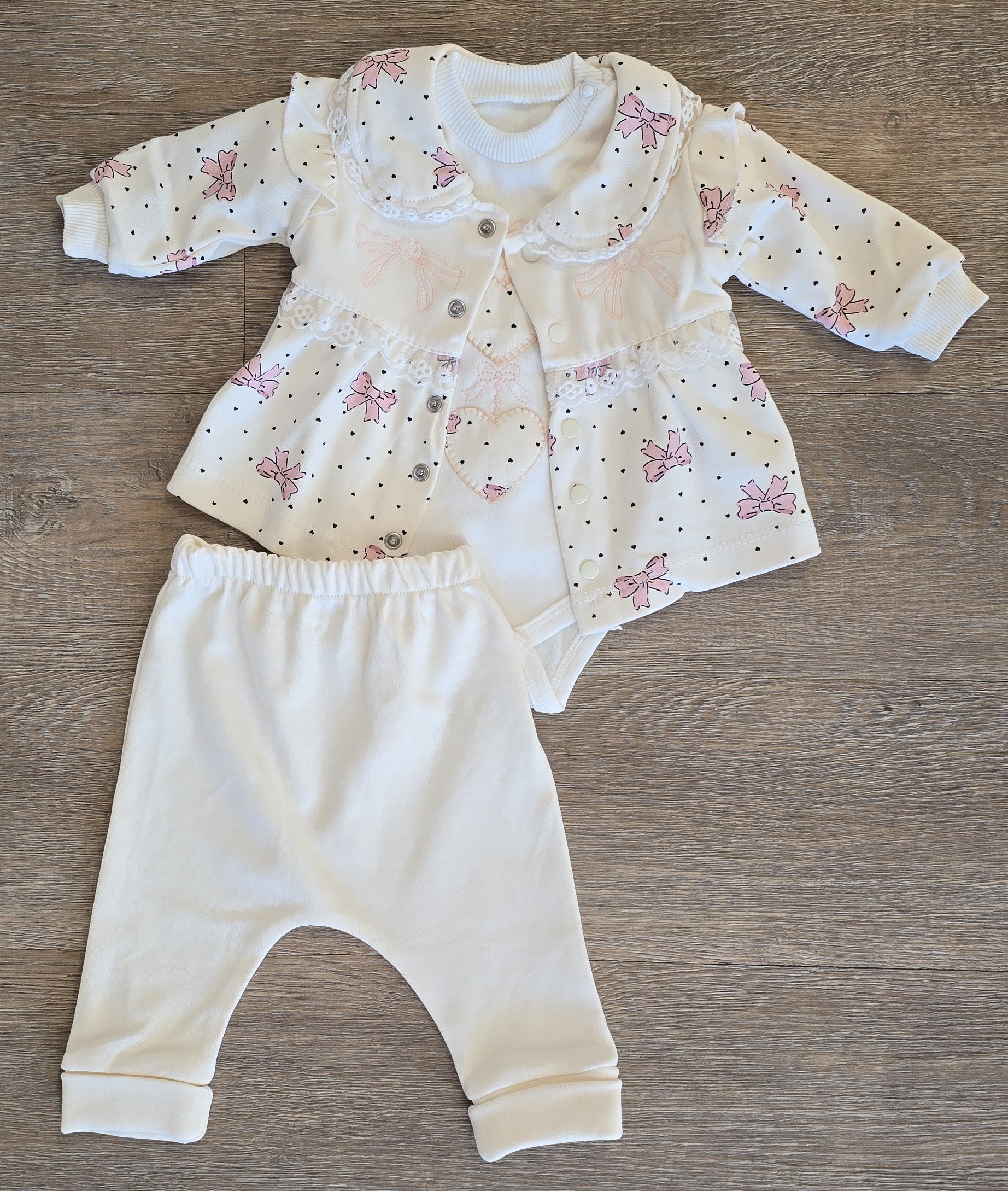 Ensemble bébé fille 100% coton taille de 0 à 9 mois ref 1369 ALL FOR KIDS