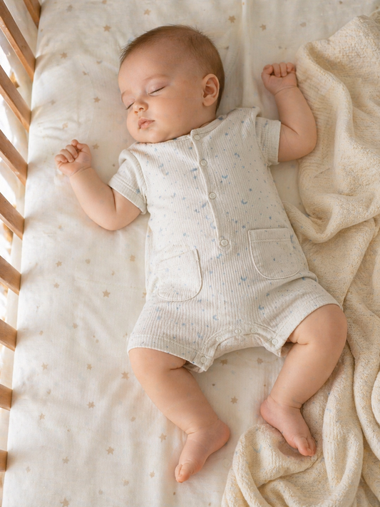 Combishort bébé garçon coton lune étoiles taille de 0 à 6 mois ref 25 ALL FOR KIDS