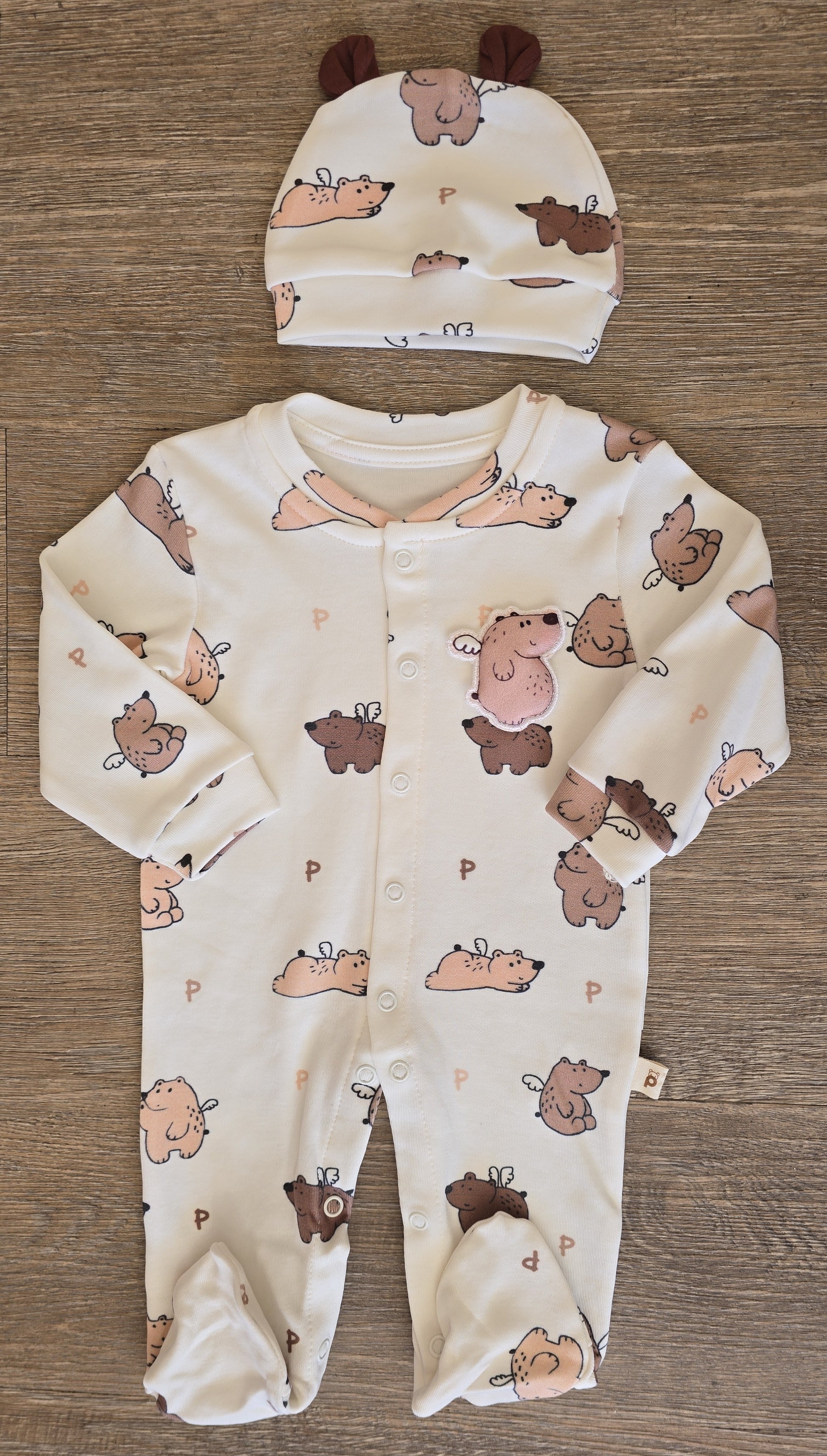 Pyjama bébé garçon coton avec bonnet taille de 3 à 9 mois ref 6 ALL FOR KIDS
