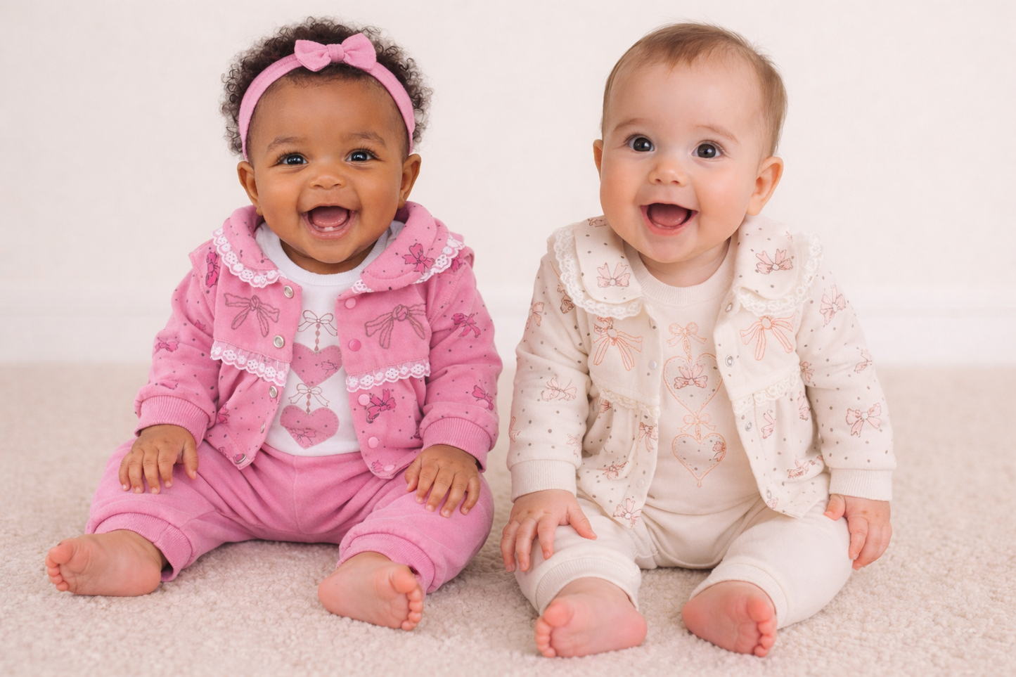 Ensemble bébé fille 100% coton taille de 0 à 9 mois ref 1369 ALL FOR KIDS