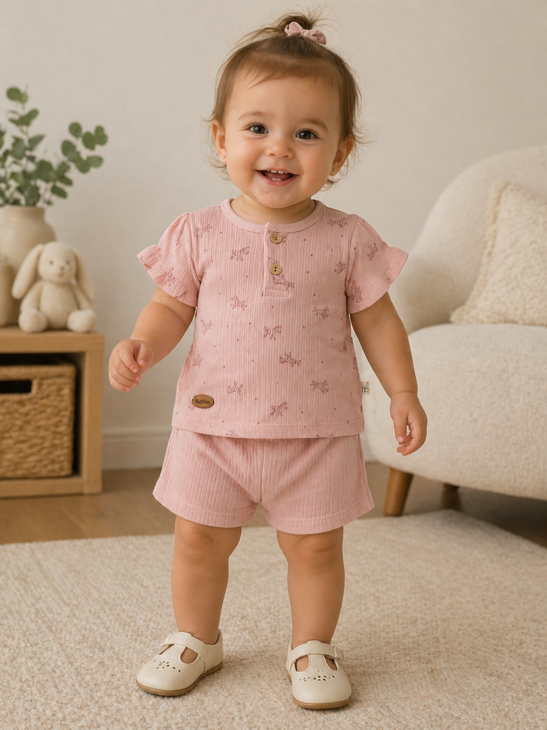 Ensemble bébé garçon coton beige taille de 3 à 12 mois ref 19 ALL FOR KIDS