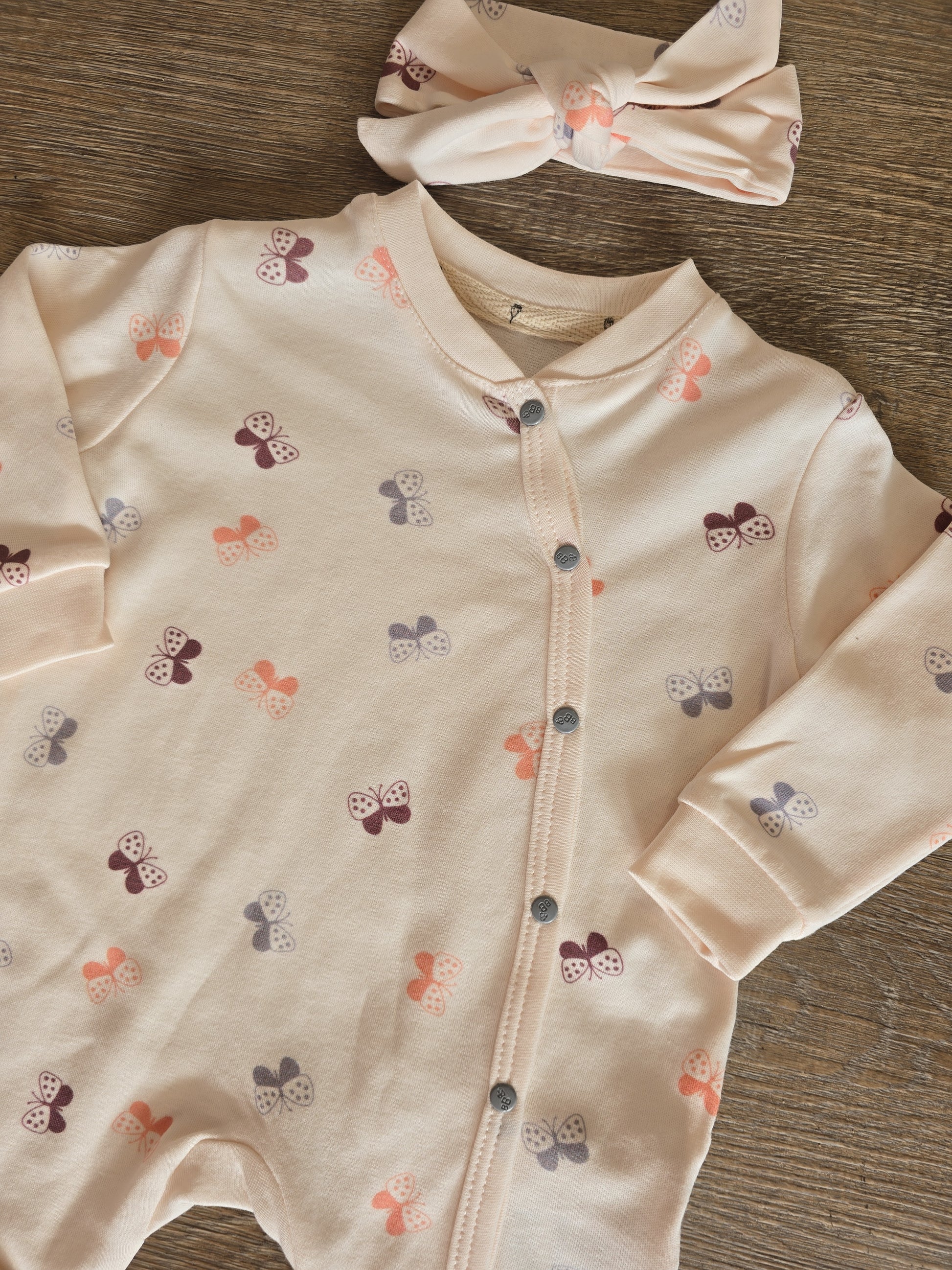 Pyjama bébé fille ouverture intégrale taille de 0 à 6 mois 100% coton ref 1031 ALL FOR KIDS