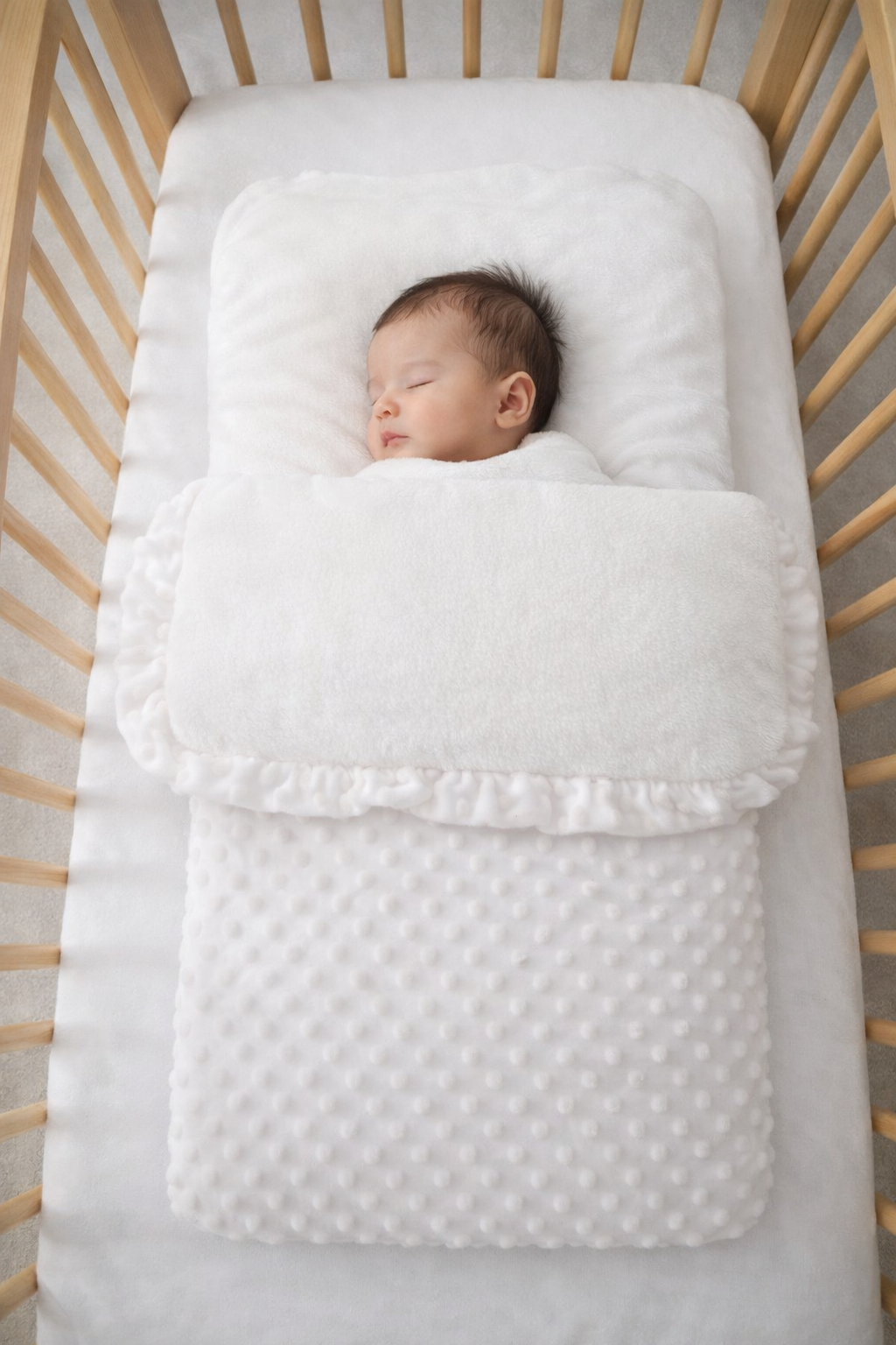 Nid d’ange minky polaire de 0 à 6 mois pour cosy et poussette ref 162