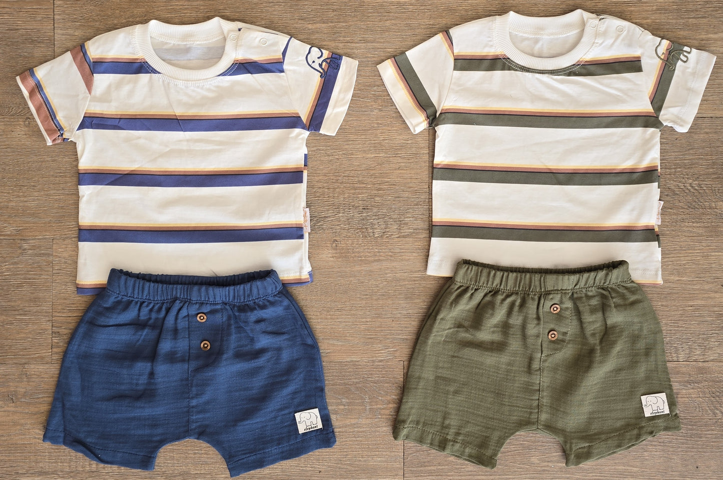 Ensemble bébé garçon tee-shirt et short taille de 6 de 24 mois 100% coton ref 5825 ALL FOR KIDS