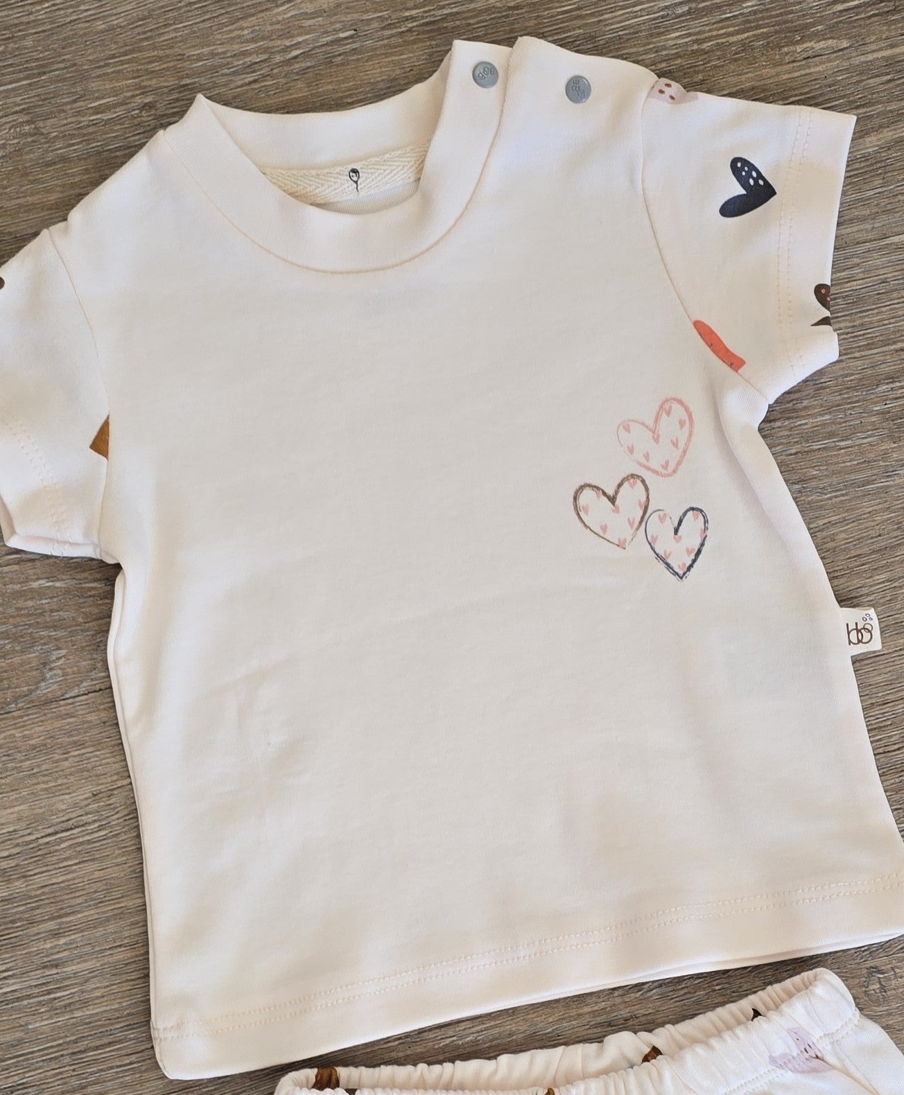 Ensemble bébé fille cœurs coton taille de 3 à 12 mois ref 24 ALL FOR KIDS