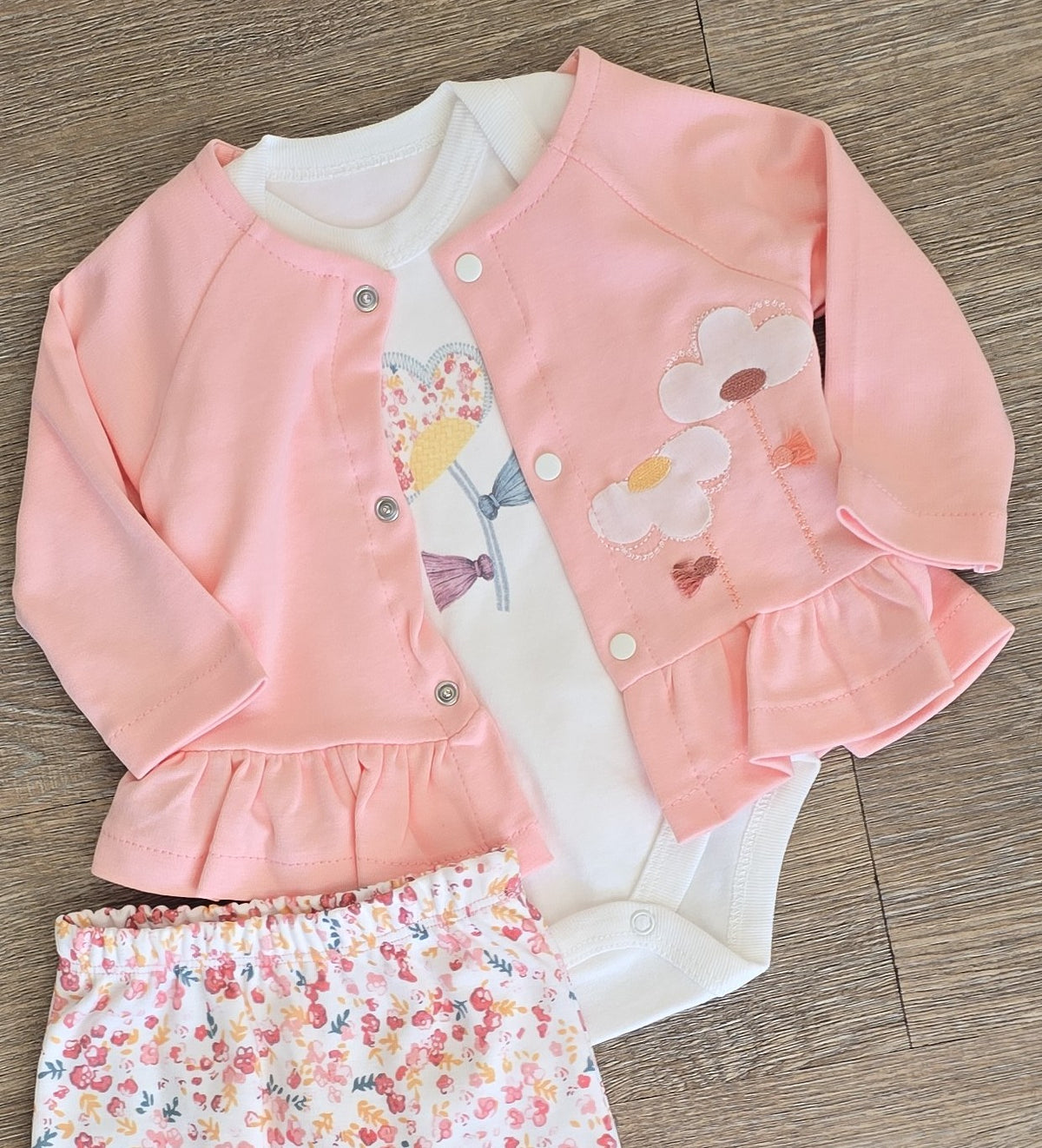 Ensemble bebe fille gillet body pantalon taille 3-9 mois ALL FOR KIDS