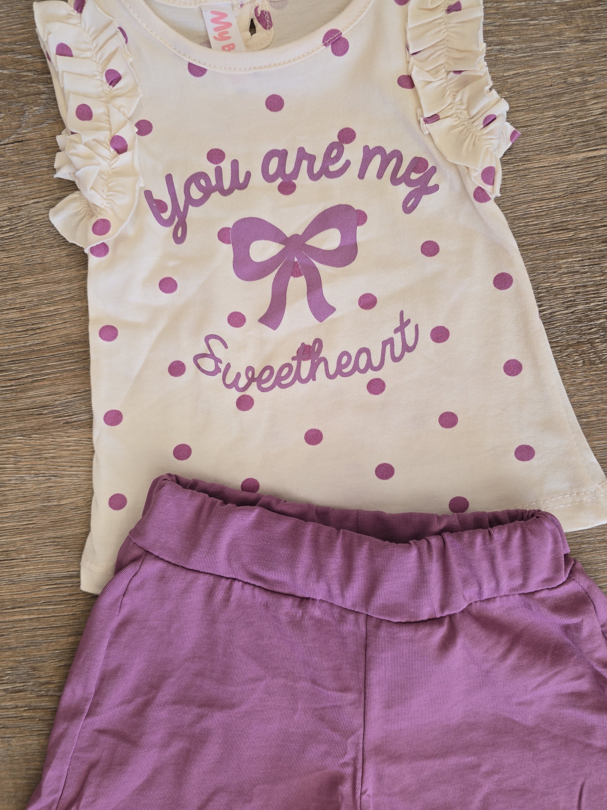 Ensemble bébé fille coton sweetheart taille de 6 à 18 mois ref 34 ALL FOR KIDS