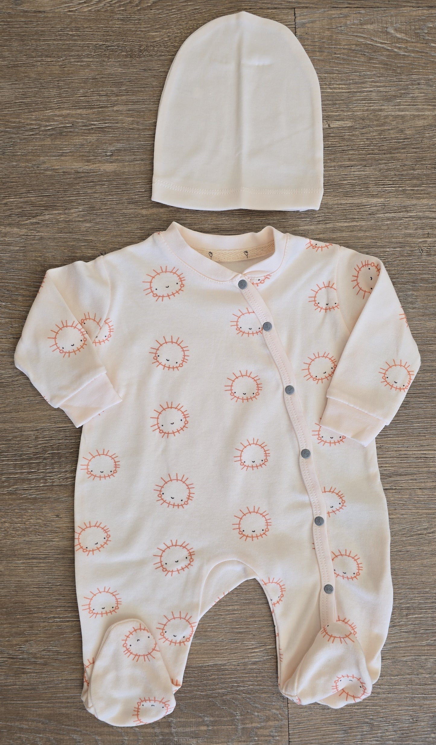 Pyjama bébé garçon avec bonnet 100% coton taille de 0 à 6 mois ref 3 ALL FOR KIDS