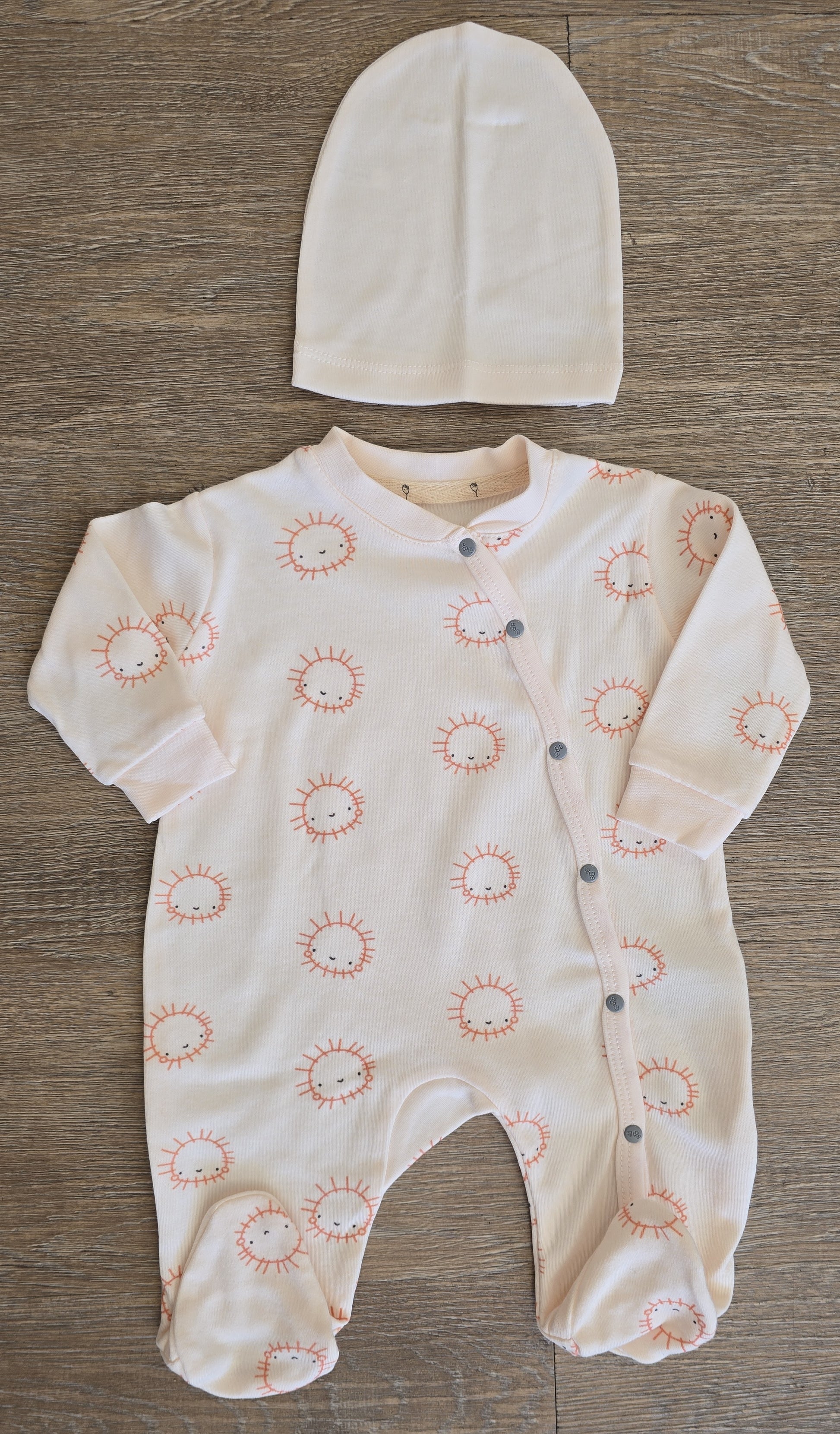 Pyjama bébé garçon avec bonnet 100% coton taille de 0 à 6 mois ref 3 ALL FOR KIDS