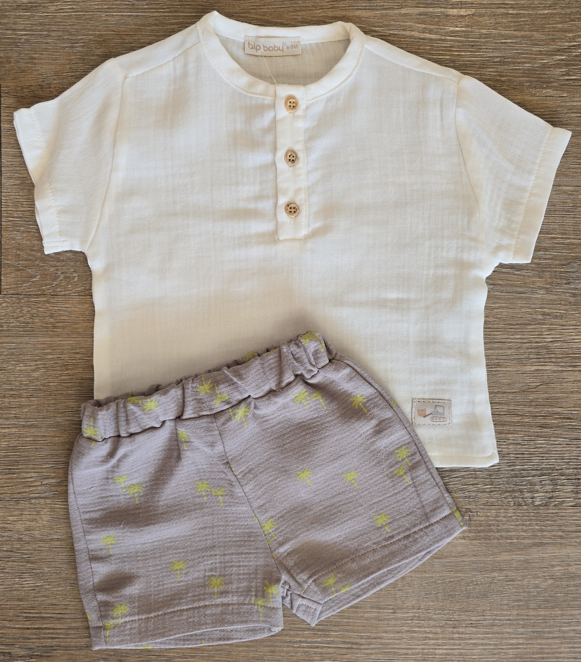 Ensemble bébé été gaze de coton et short coton taille de 6 à 18 mois ref 7008 ALL FOR KIDS
