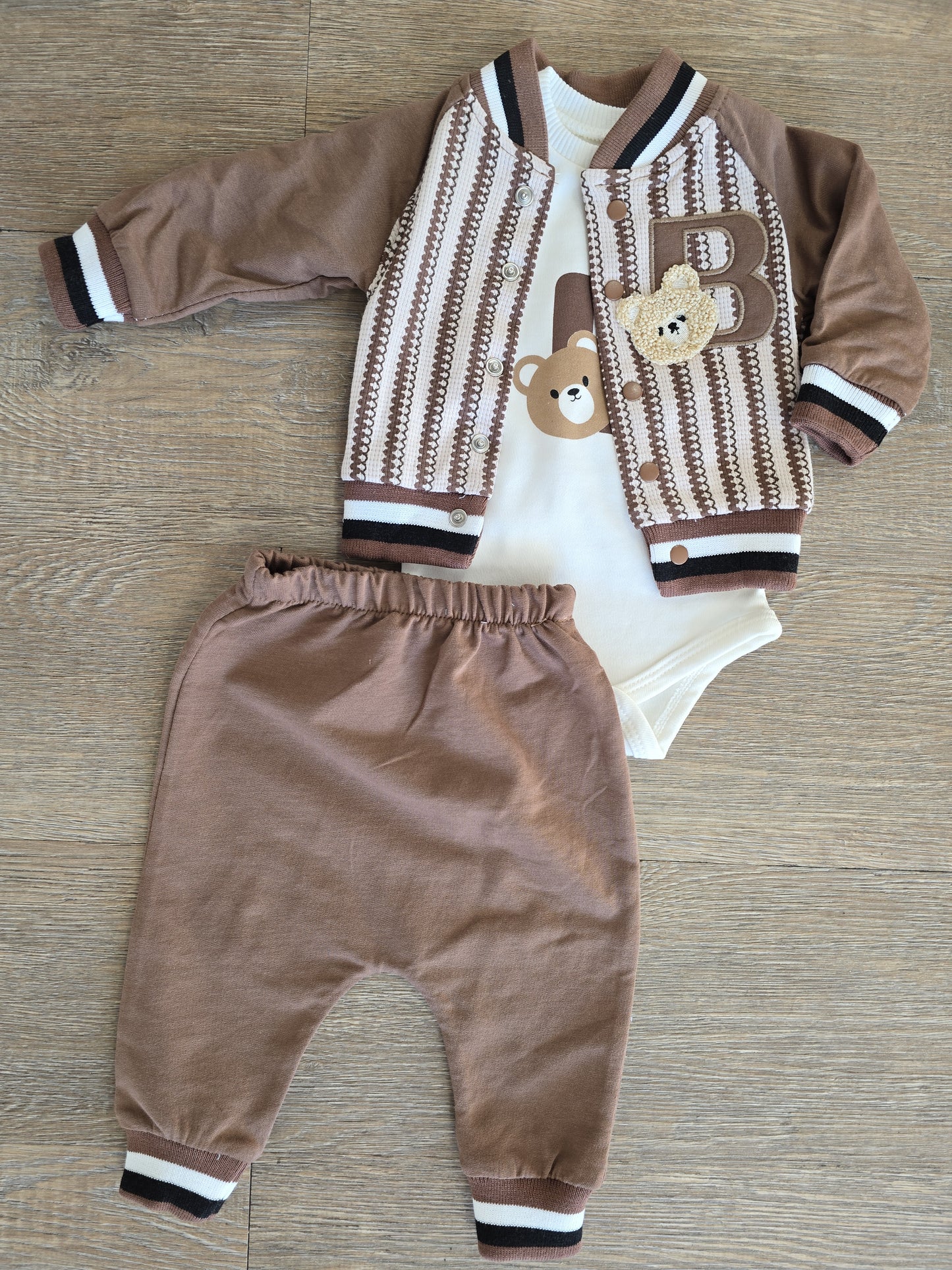 Ensemble bébé garçon style teddy 3 pièces taille de 0 à 6 mois ref 1380 ALL FOR KIDS