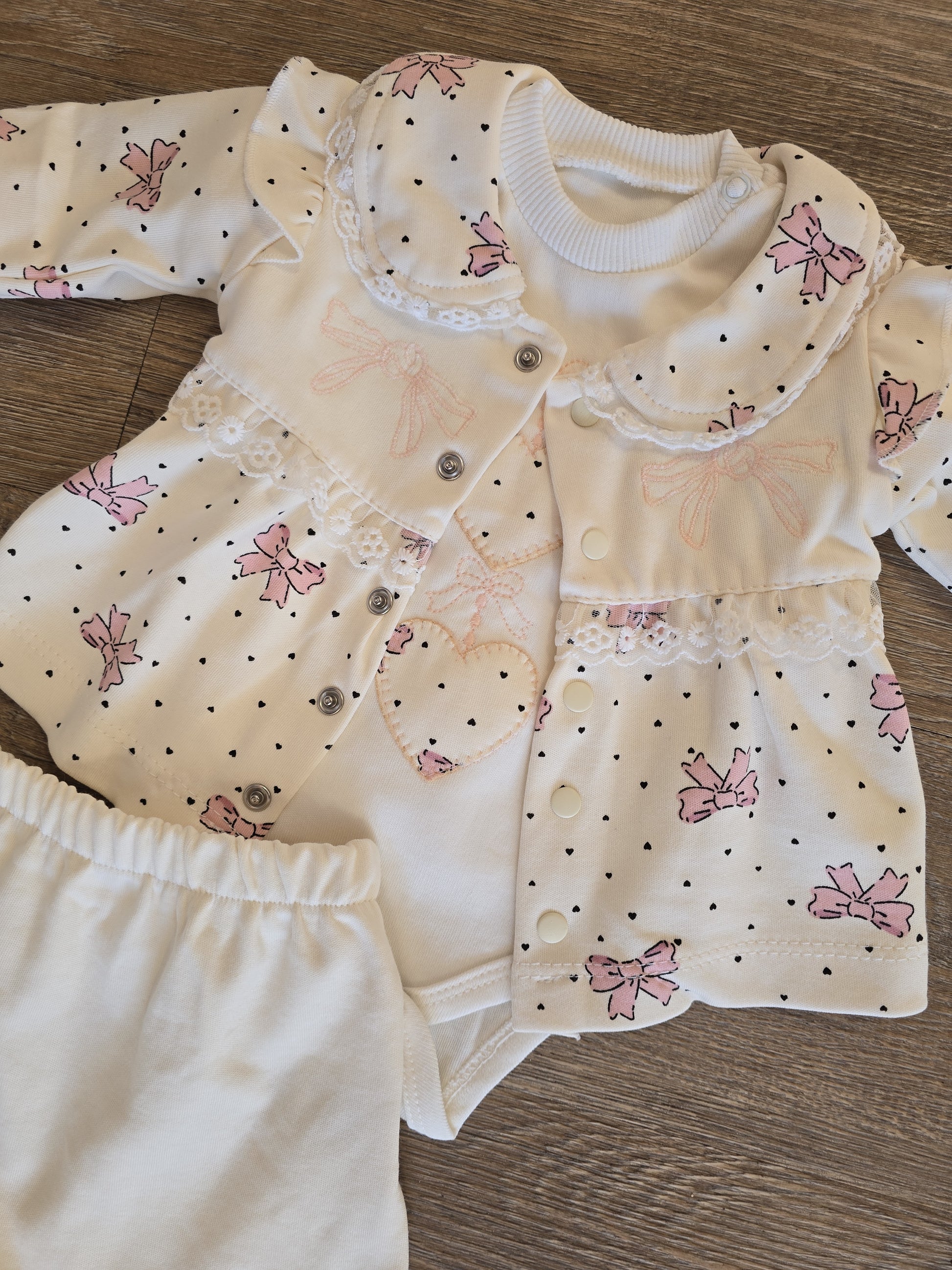 Ensemble bébé fille 100% coton taille de 0 à 9 mois ref 1369 ALL FOR KIDS
