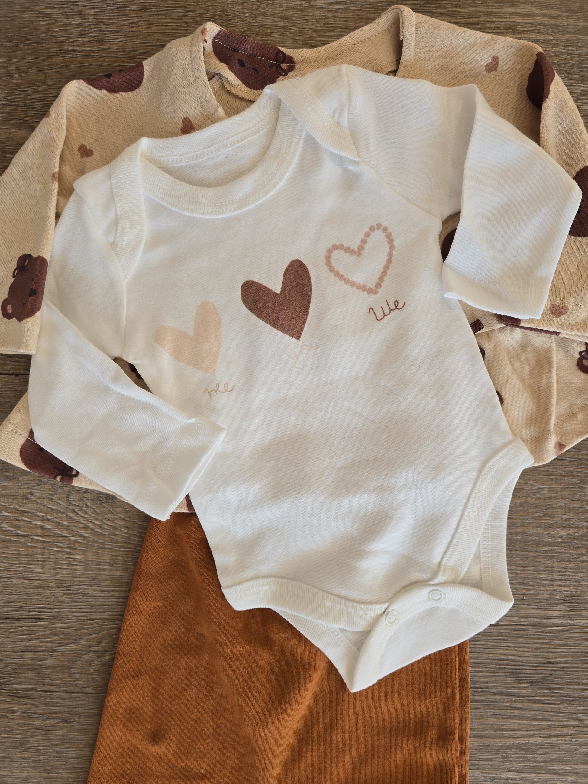 Ensemble bébé fille 3 pièces oursons 100% coton taille de 3 à 9 mois ref 6004 ALL FOR KIDS