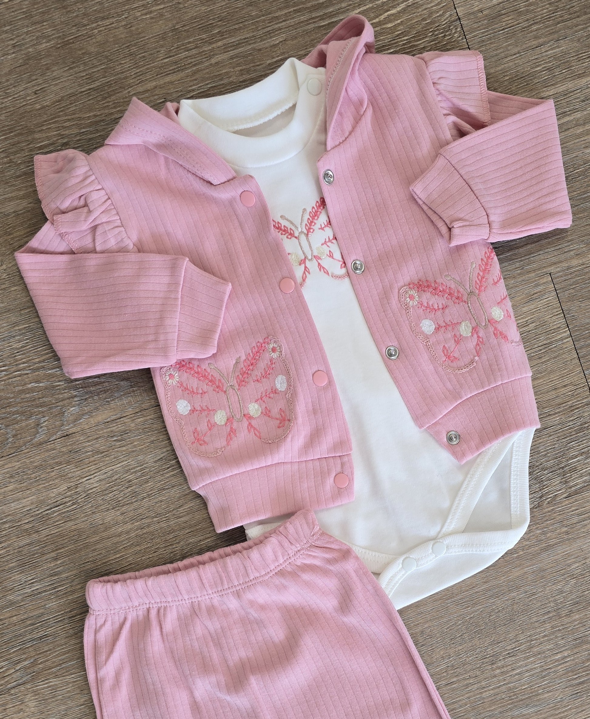 Ensemble bébé fille 3 pièces gilet body pantalon taille 3-9 mois ALL FOR KIDS