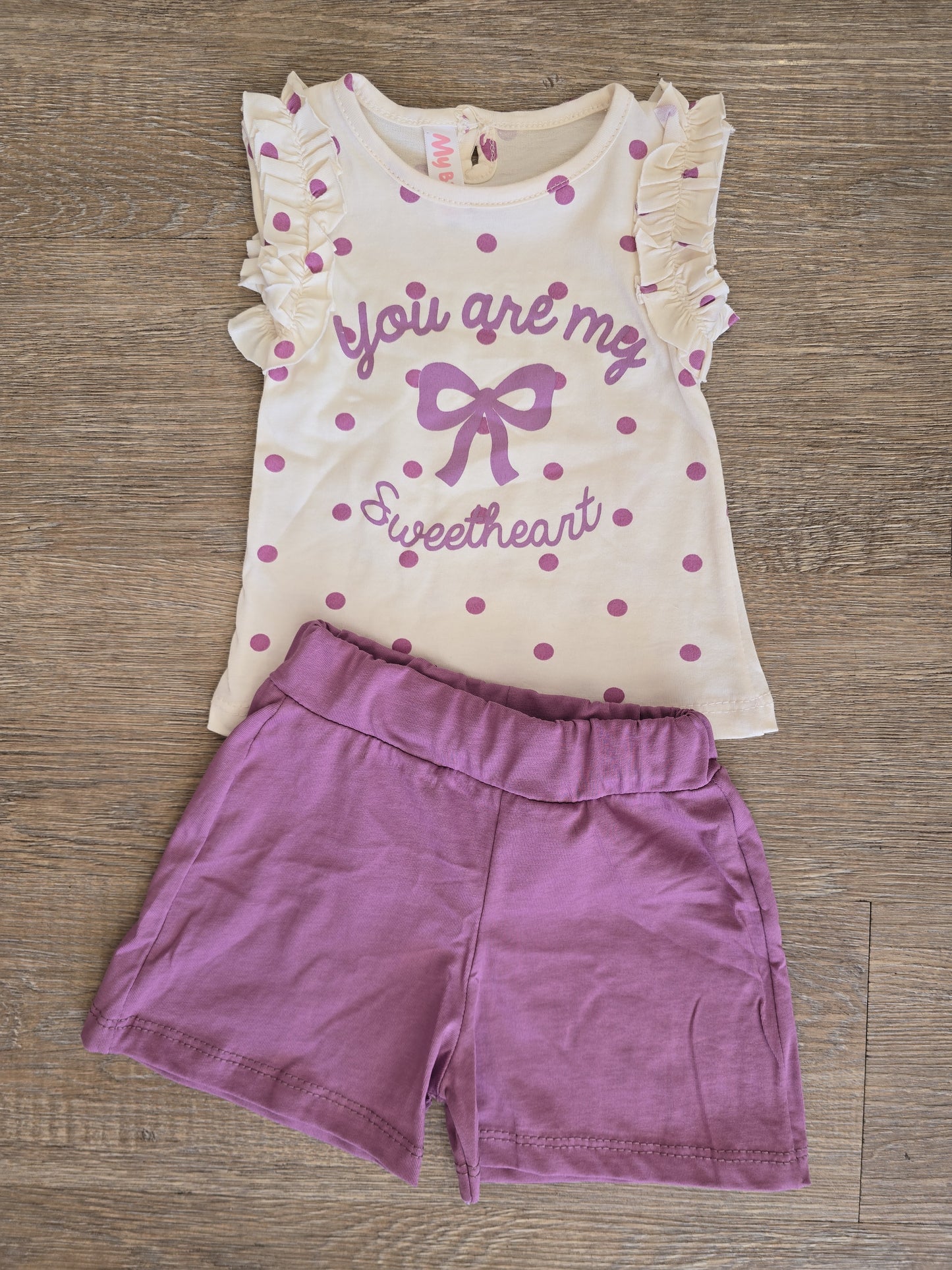 Ensemble bébé fille coton sweetheart taille de 6 à 18 mois ref 34 ALL FOR KIDS