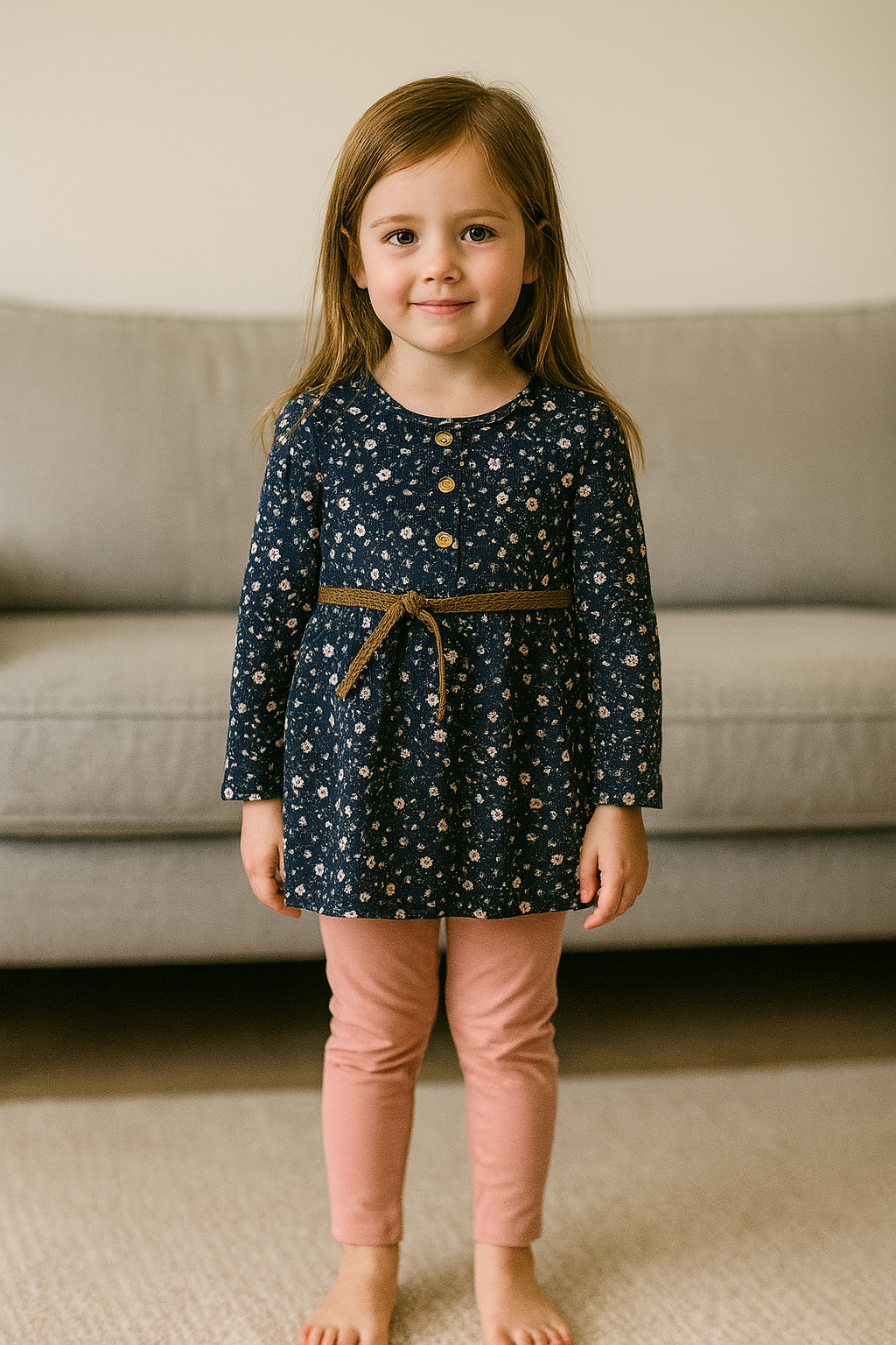 Ensemble fille fleuri avec legging – 3 à 6 ans ref 5518 ALL FOR KIDS