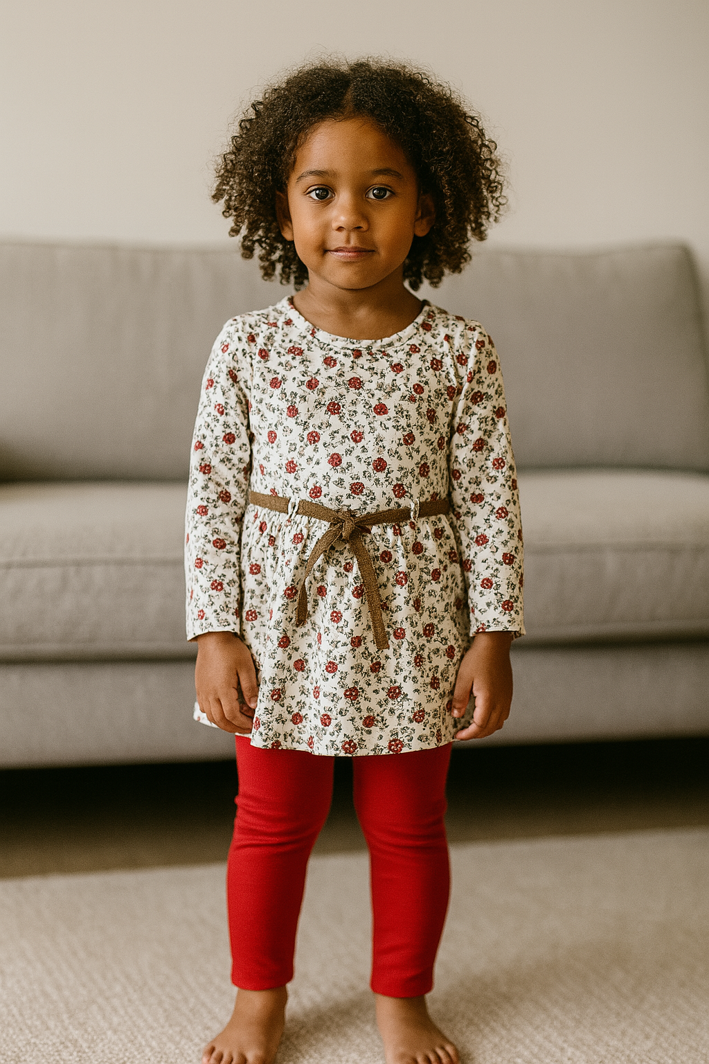 Ensemble fille fleuri avec legging – 3 à 6 ans ref 5518 ALL FOR KIDS
