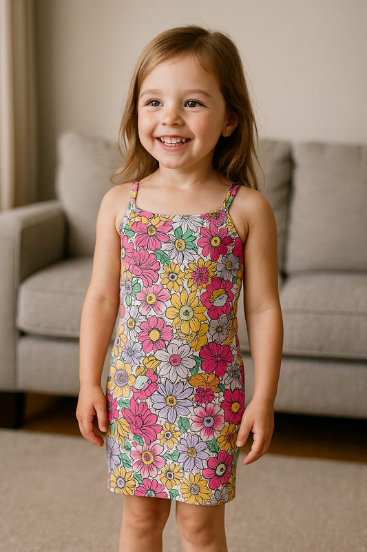 Robe fleurie fille été 100% taille de taille 5 ans coton ref 26752 ALL FOR KIDS
