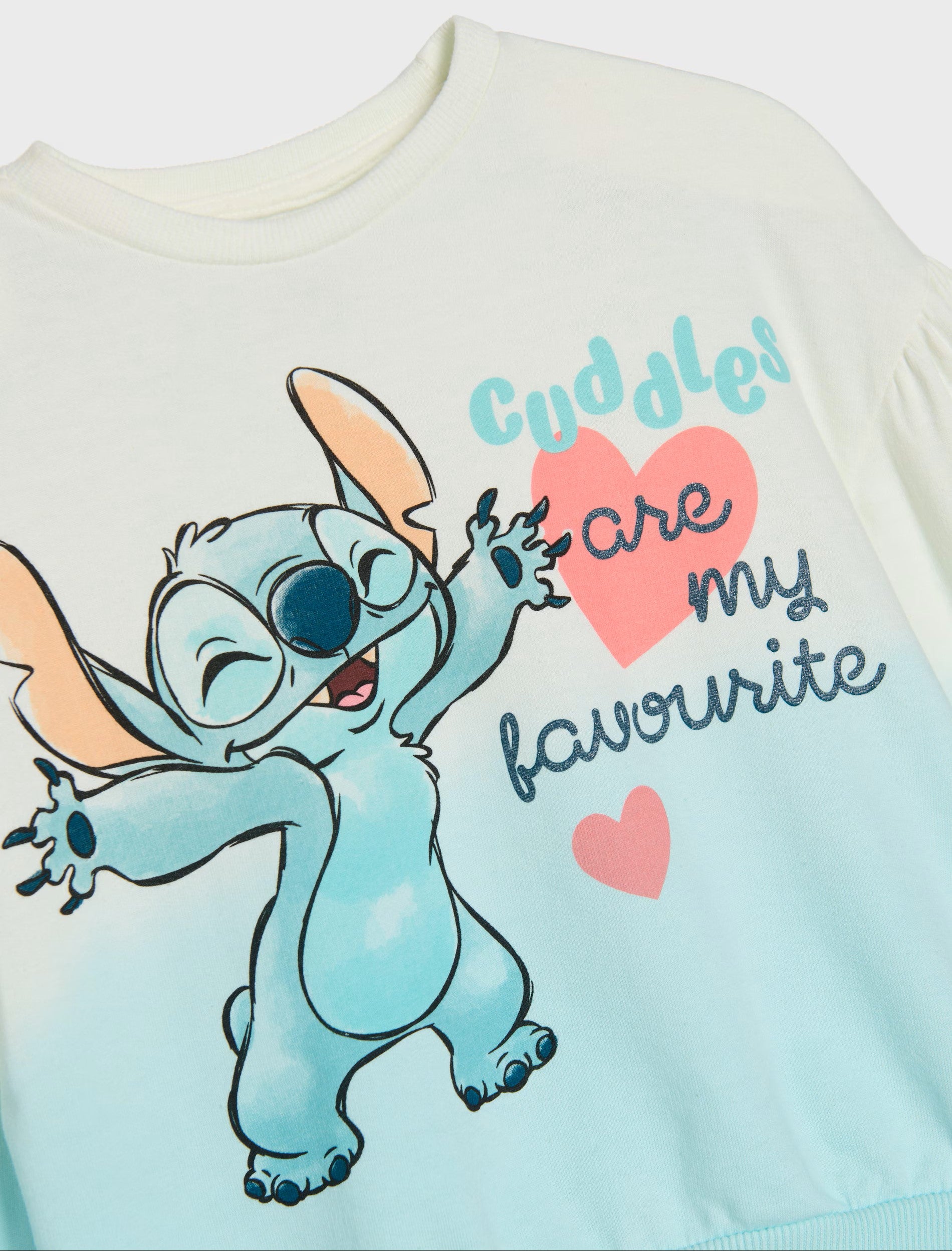 Sweat fille Stitch bleu 100% coton Tailles de 3 à 7 ans ref  373 ALL FOR KIDS