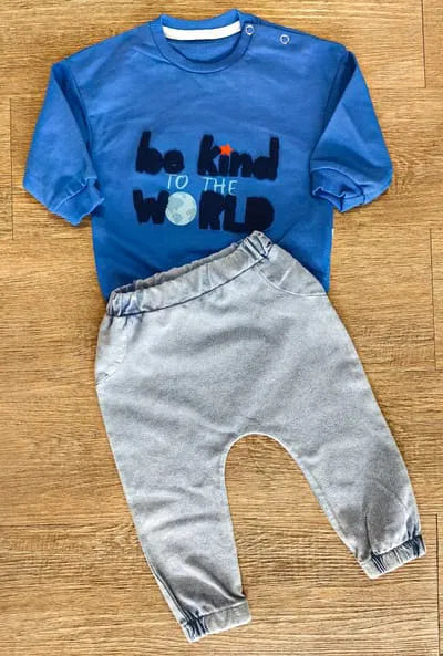 Sweat et pantalon bébé garçon Be Kind en coton All for Kids
