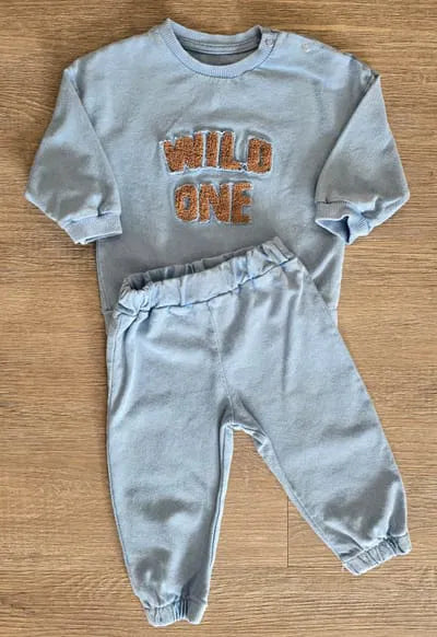 Sweat Wild One bleu ciel bébé garçon 100 % coton All for Kids