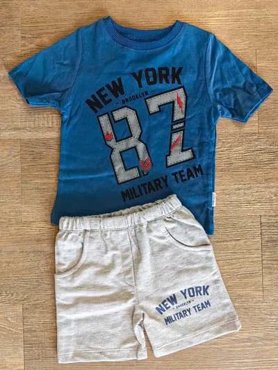 Tee-shirt bébé garçon New York 87 et short style sport