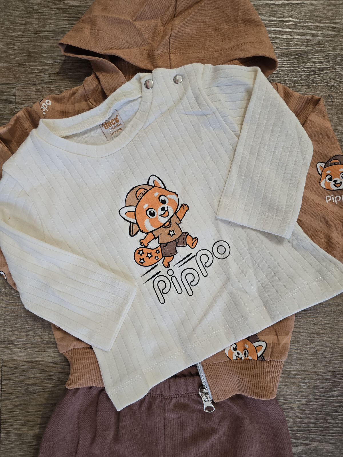 Tee-shirt motif renard bébé garçon ensemble 3 pièces 100 % coton All for Kids