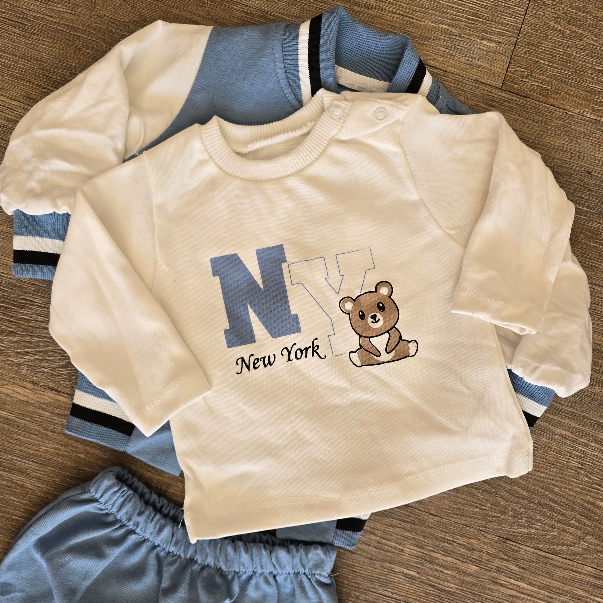 Ensemble bébé garçon 3 pièces teddy taille de 6 à 12 mois 100 % coton ref 1307 ALL FOR KIDS