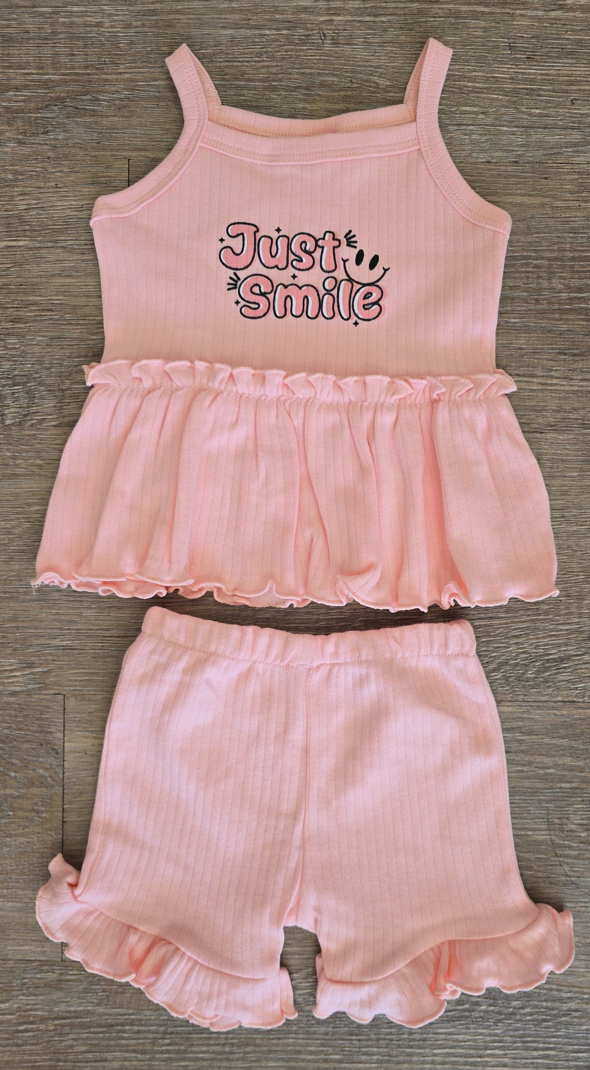 Tenue été bébé fille Just Smile 100 % coton