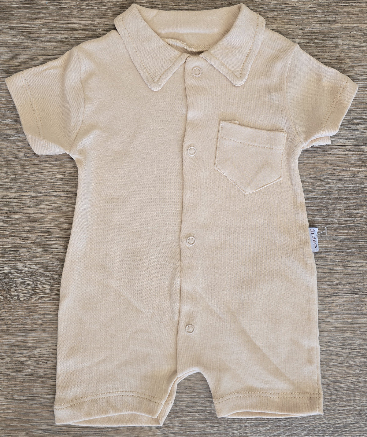 Tenue été bébé garçon combinaison courte col chemise en coton