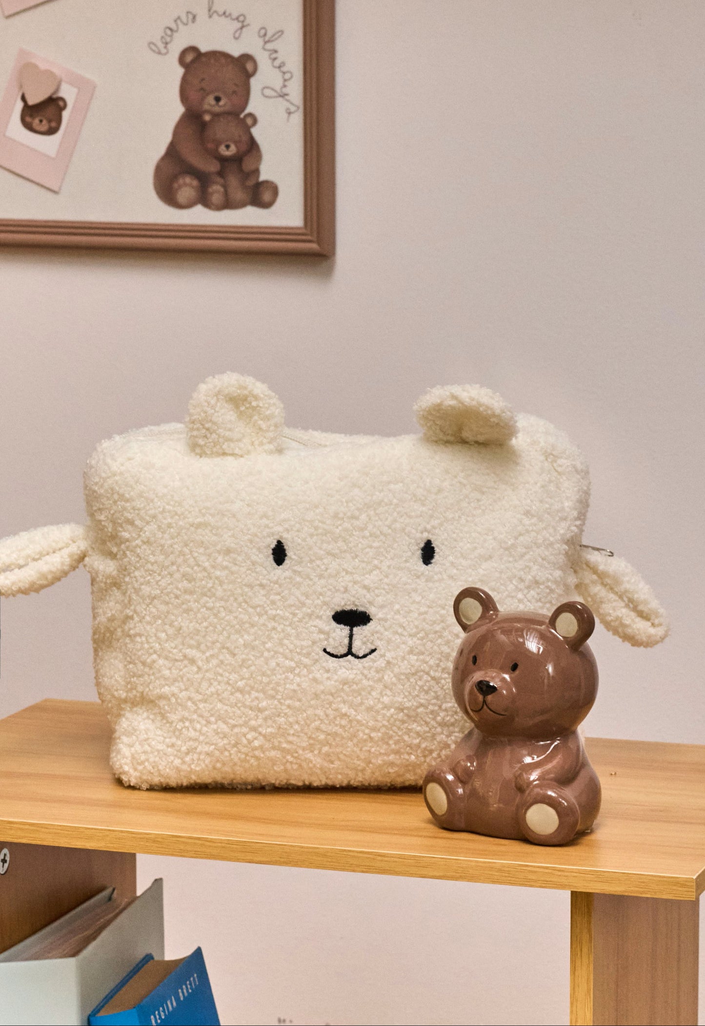 Trousse rangement bébé ours crème douce et pratique ref 471