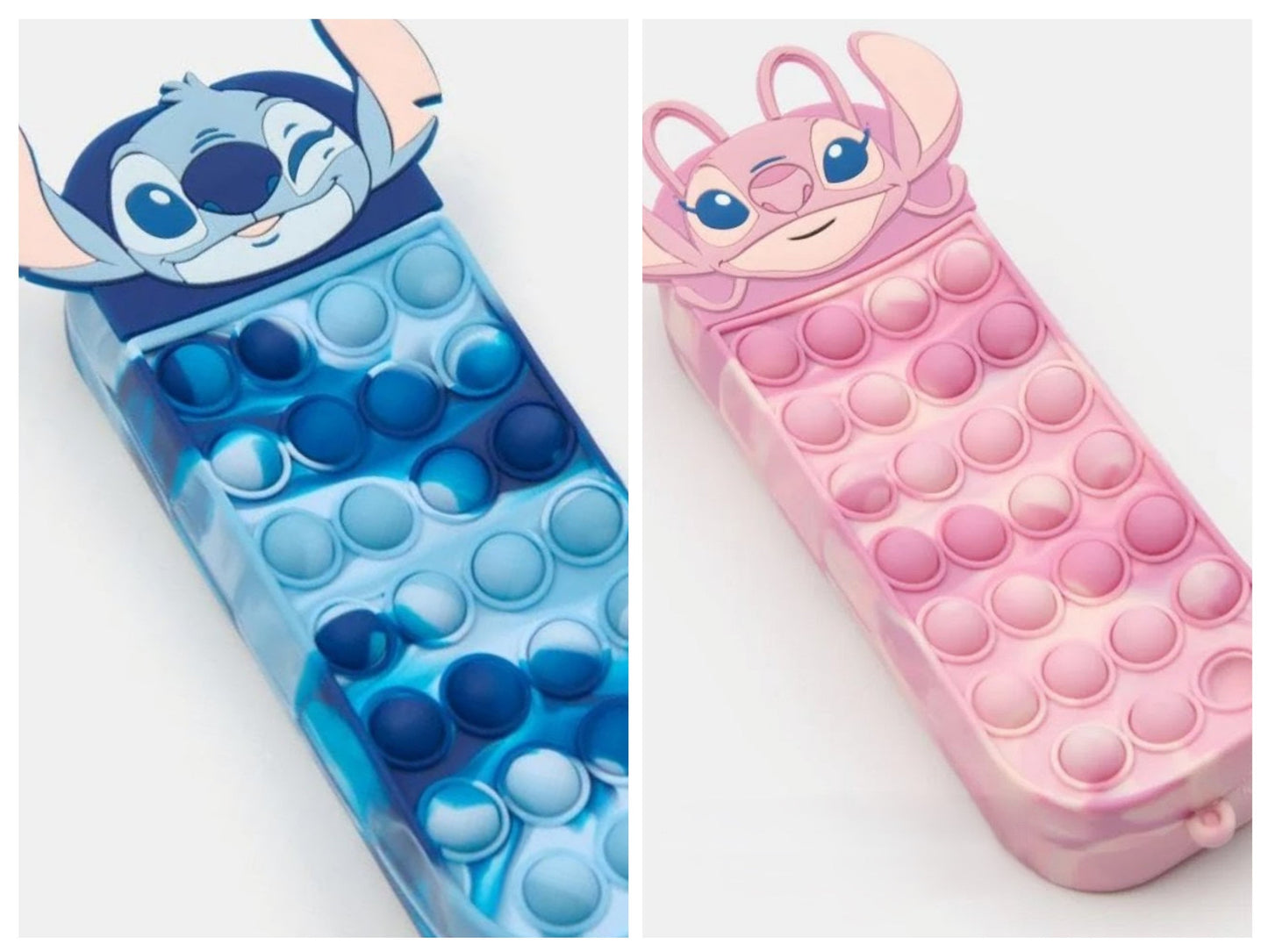 Trousse pop-it Stitch ou Angel Silicone anti-stress rose ou bleu ref 052 ALL FOR KIDS